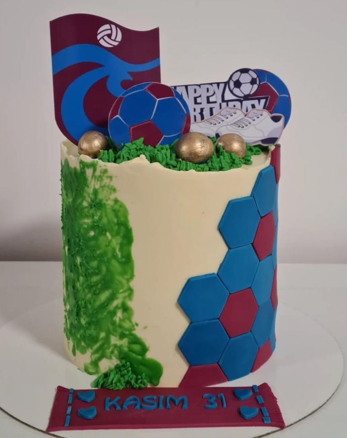 Gepersonaliseerde Voetbaltaart met Clubkleuren en Decoraties