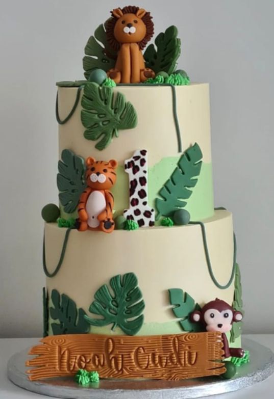 Gepersonaliseerde Jungle Thema Taart