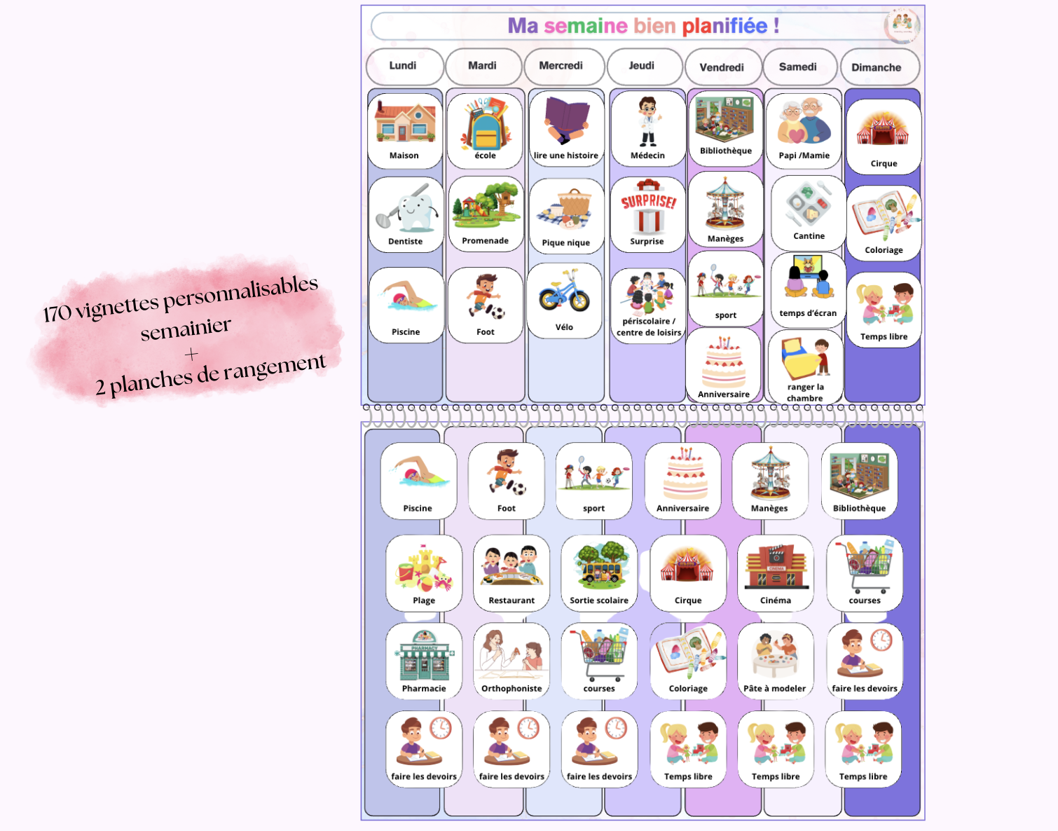 Semainier pour enfants 