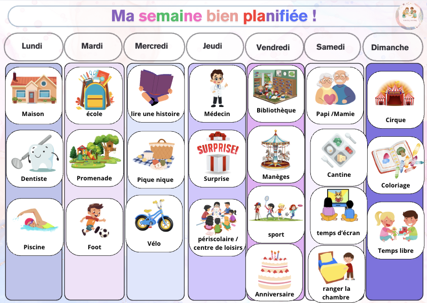 Semainier pour enfants 