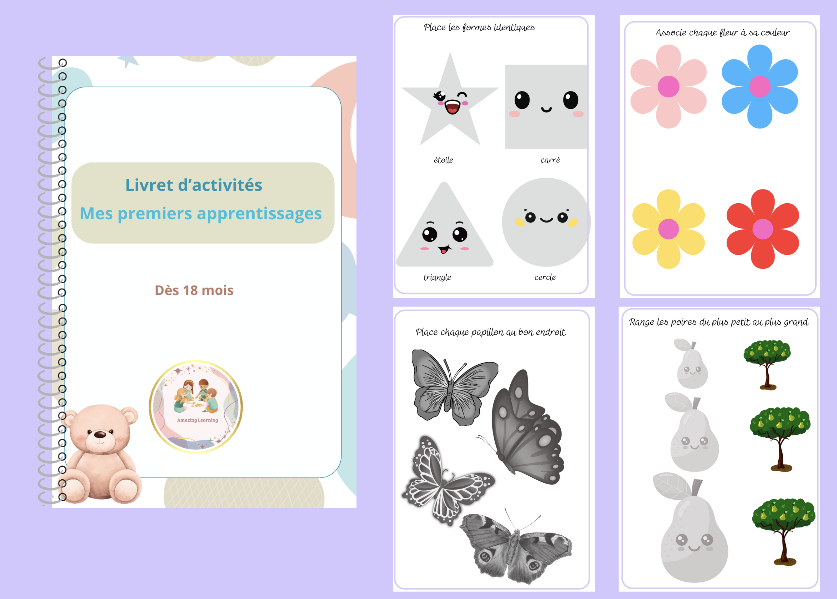 Livret d'activités : mes premiers apprentissages 18 mois et +