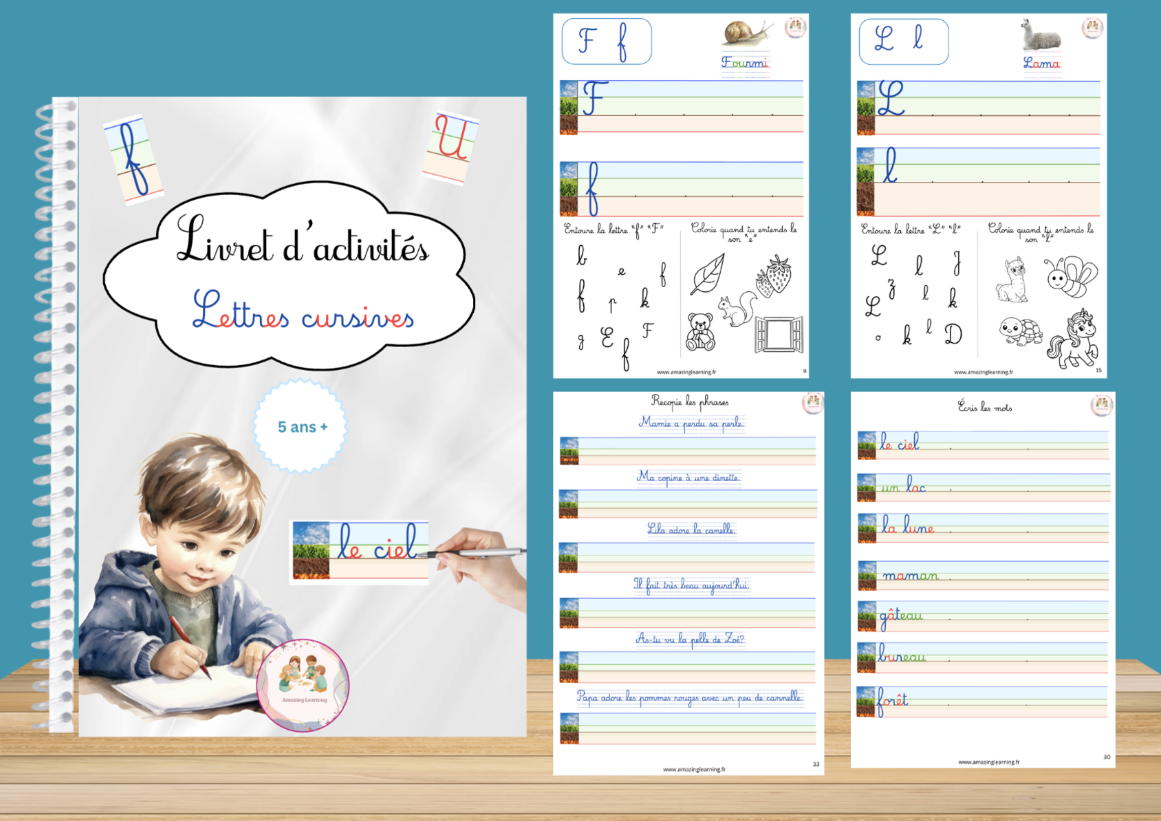Livret d'activités écriture :  Lettres cursives