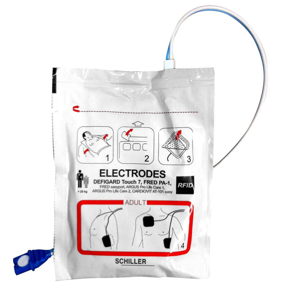  Electrodes adultes pour défibrillateur SCHILLER FRED PA-1 et EASYPORT