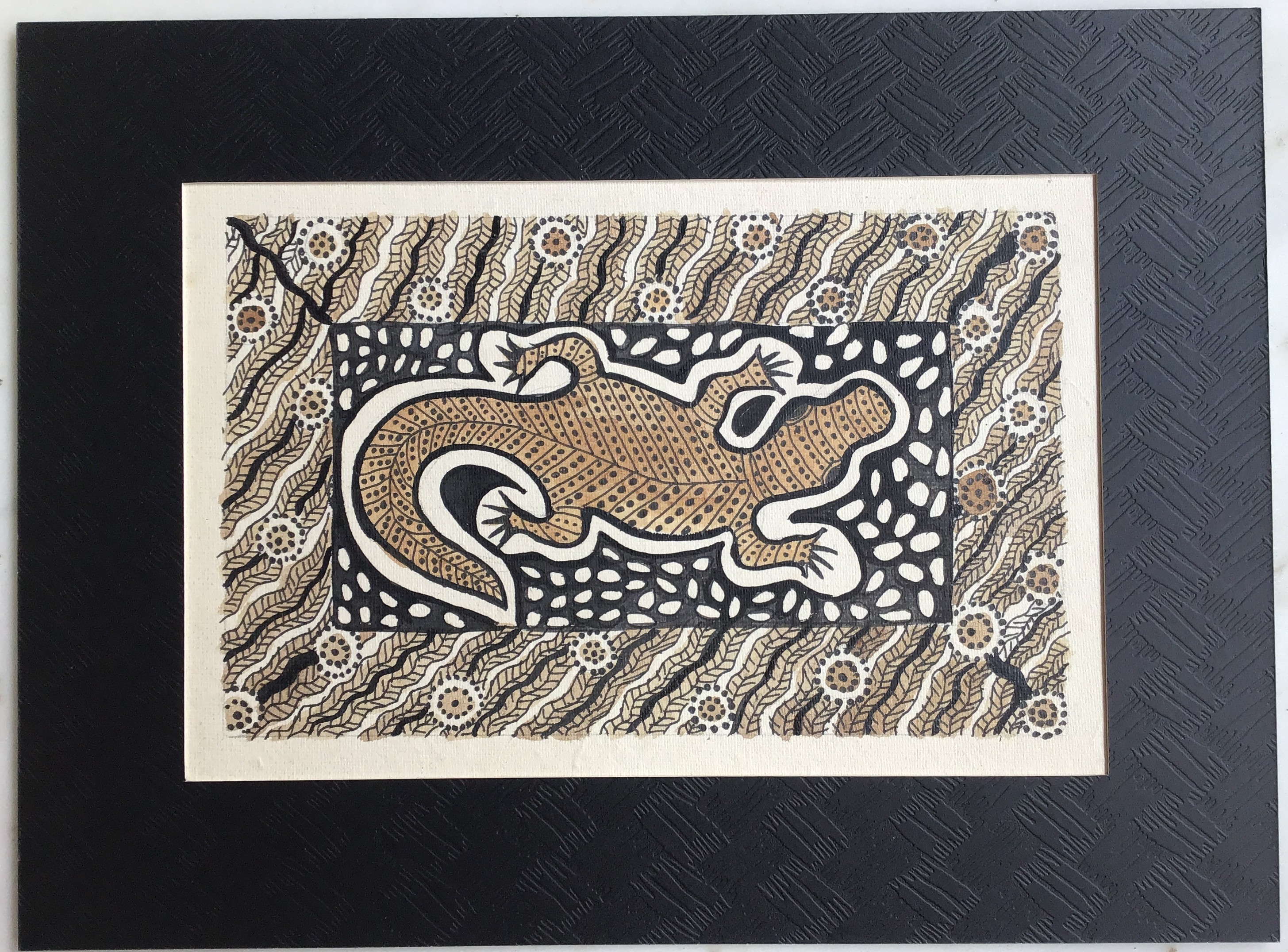 Handcrafted Aboriginal Lizard Artwork 