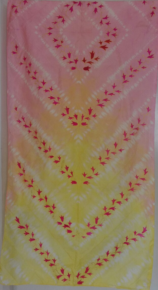 Silk Colorful Tie-Dye hand painted Stole TS60