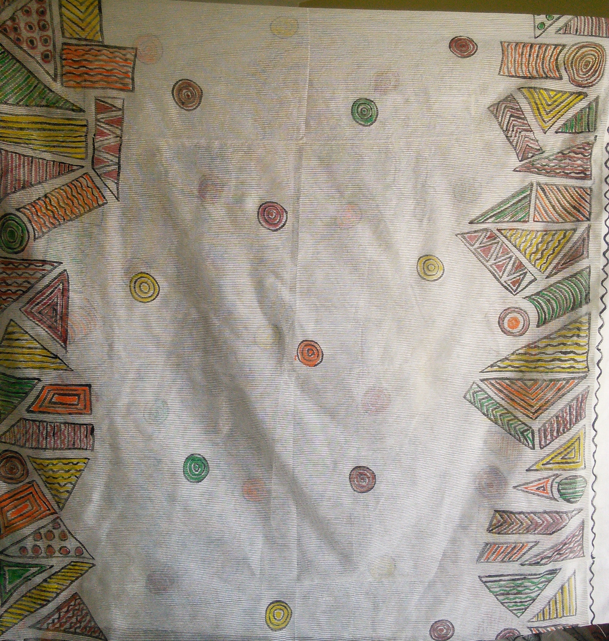 fancy material hand painted stole