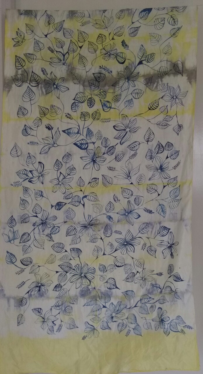 Silk hand painted Stole TS67