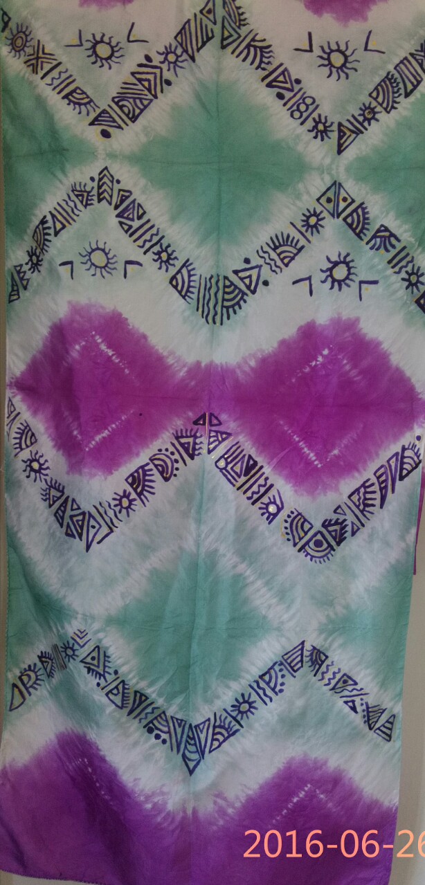 Silk Tie-Dye hand painted Stole TS77
