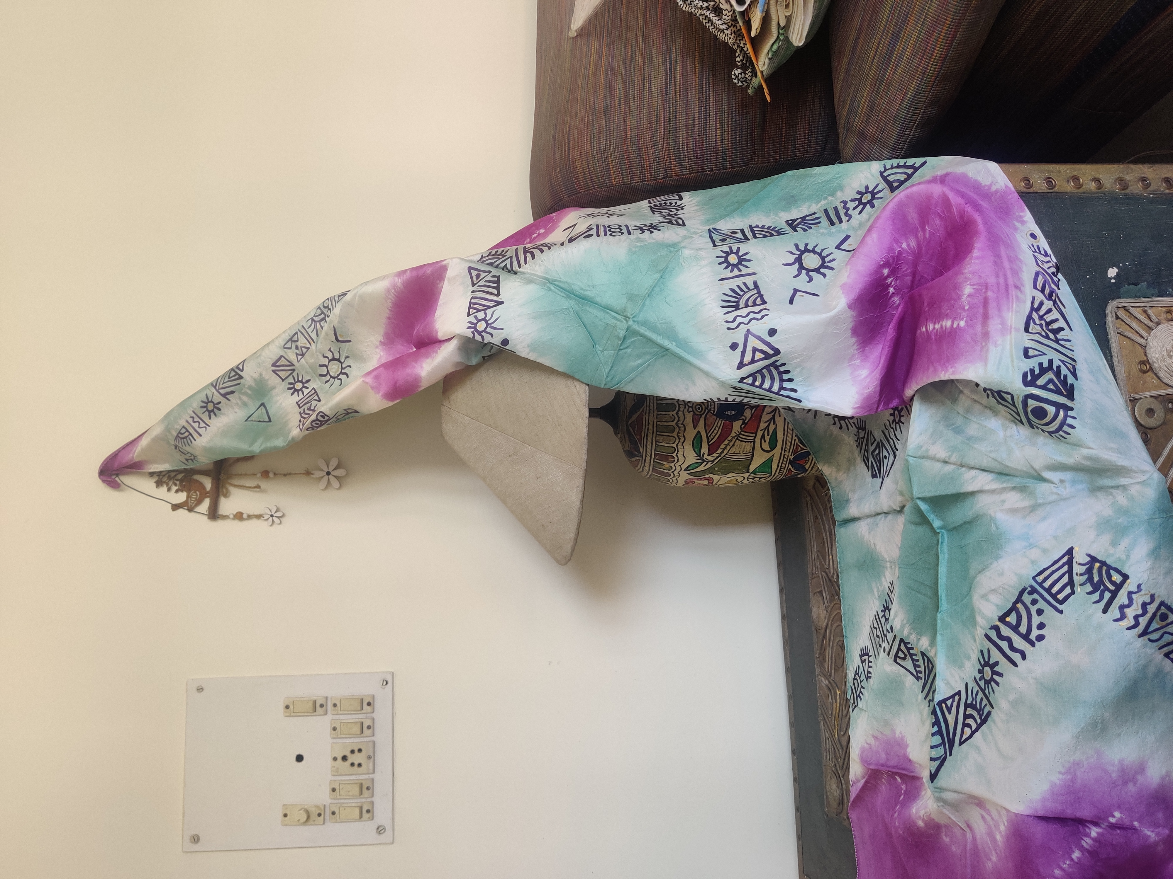  Silk Tie-Dye hand painted  Stole TS77