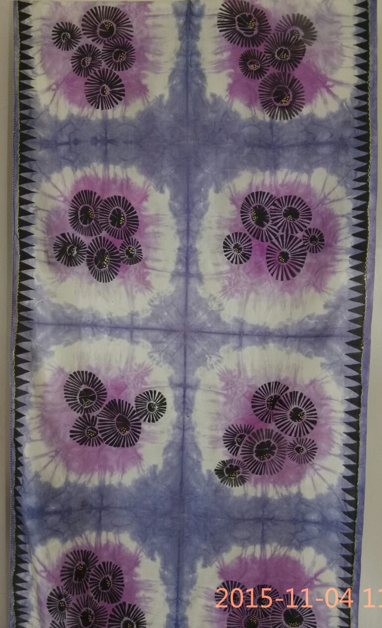 Silk Tie-Dye hand painted Stole TS78