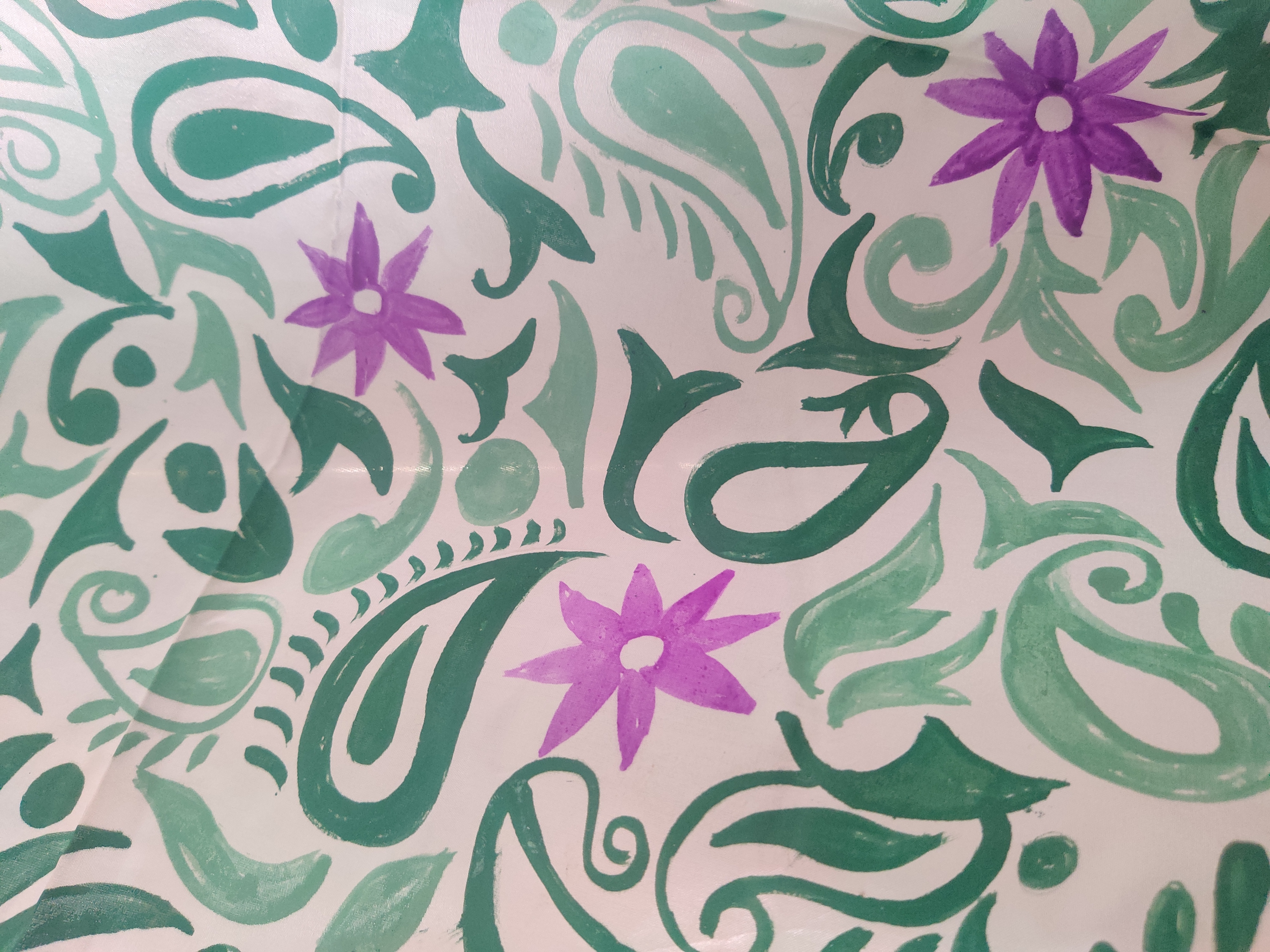 Silk Floral Patterned Tie and dyed Stole TS85