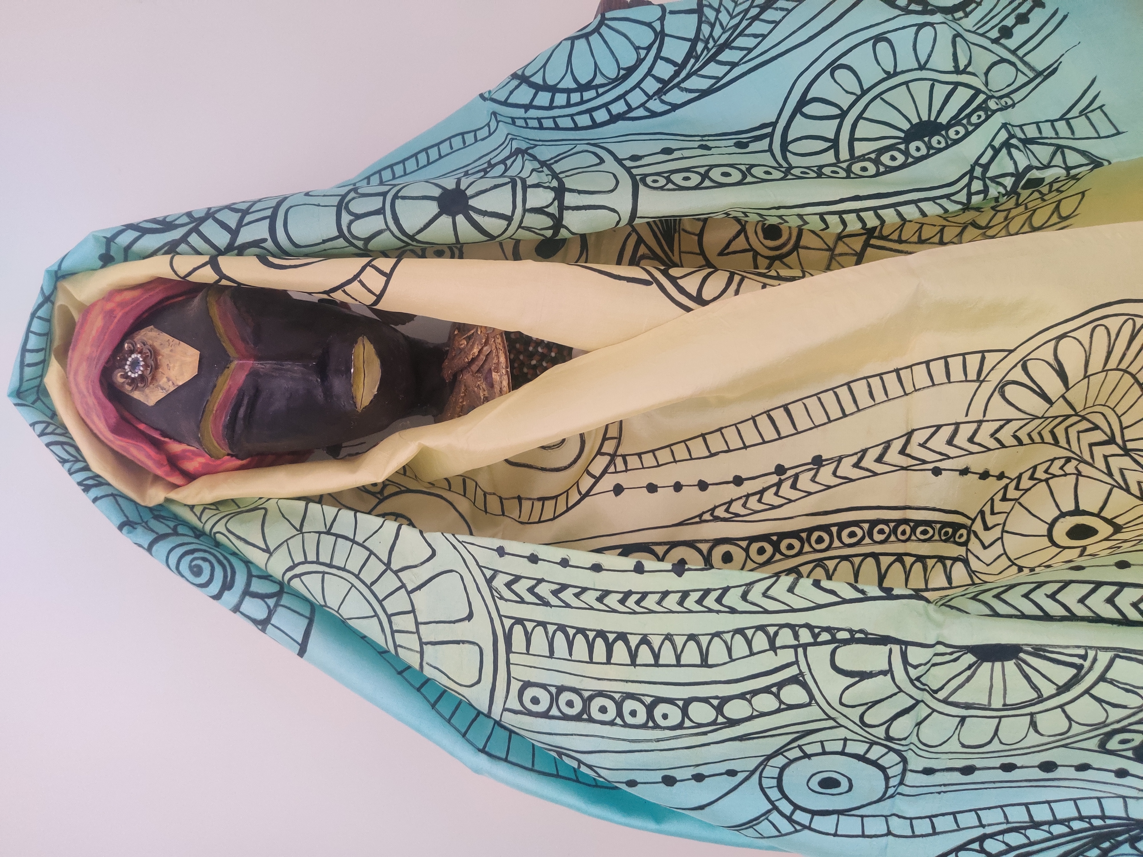 Silk half dyed hand painted Stole TS89