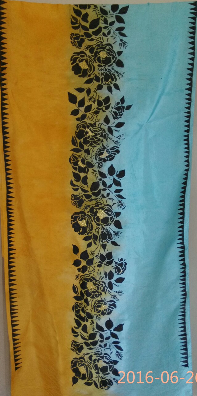 Silk Floral Patterned Stole TS91