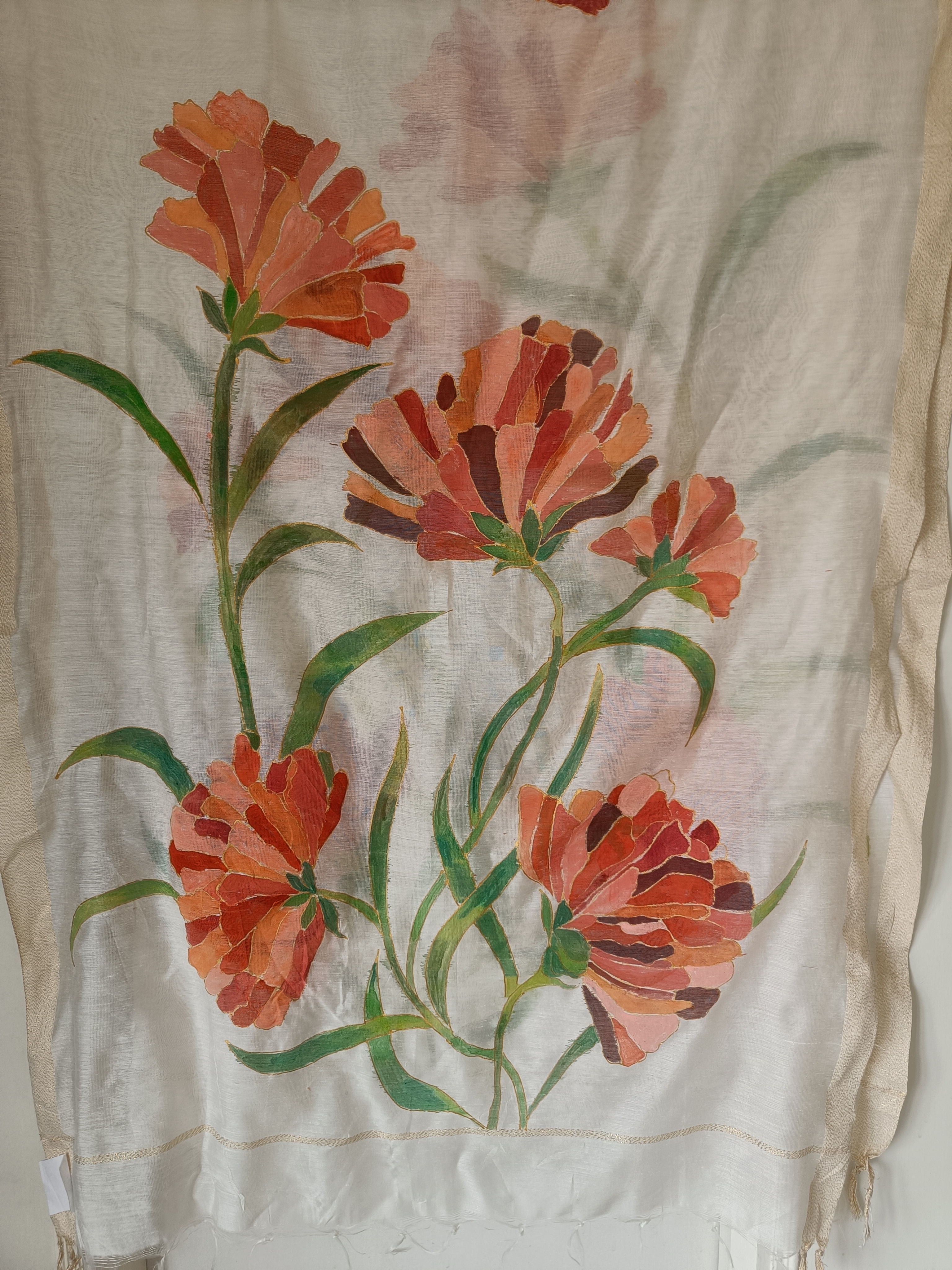 Floral Painted Dupatta (DF735)