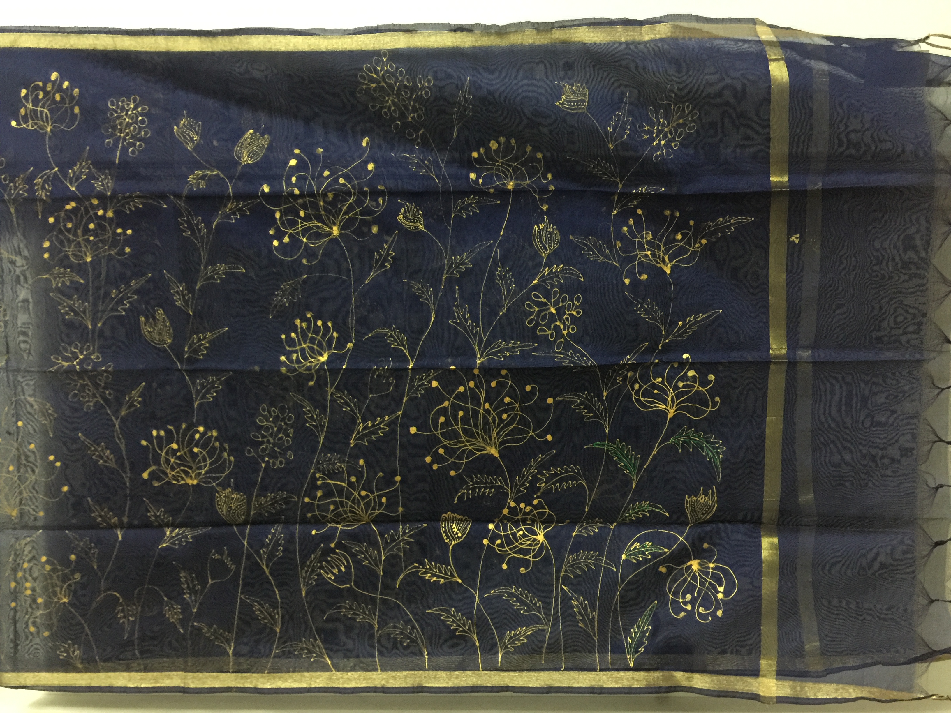 fancy navy blue dupatta (DF662)