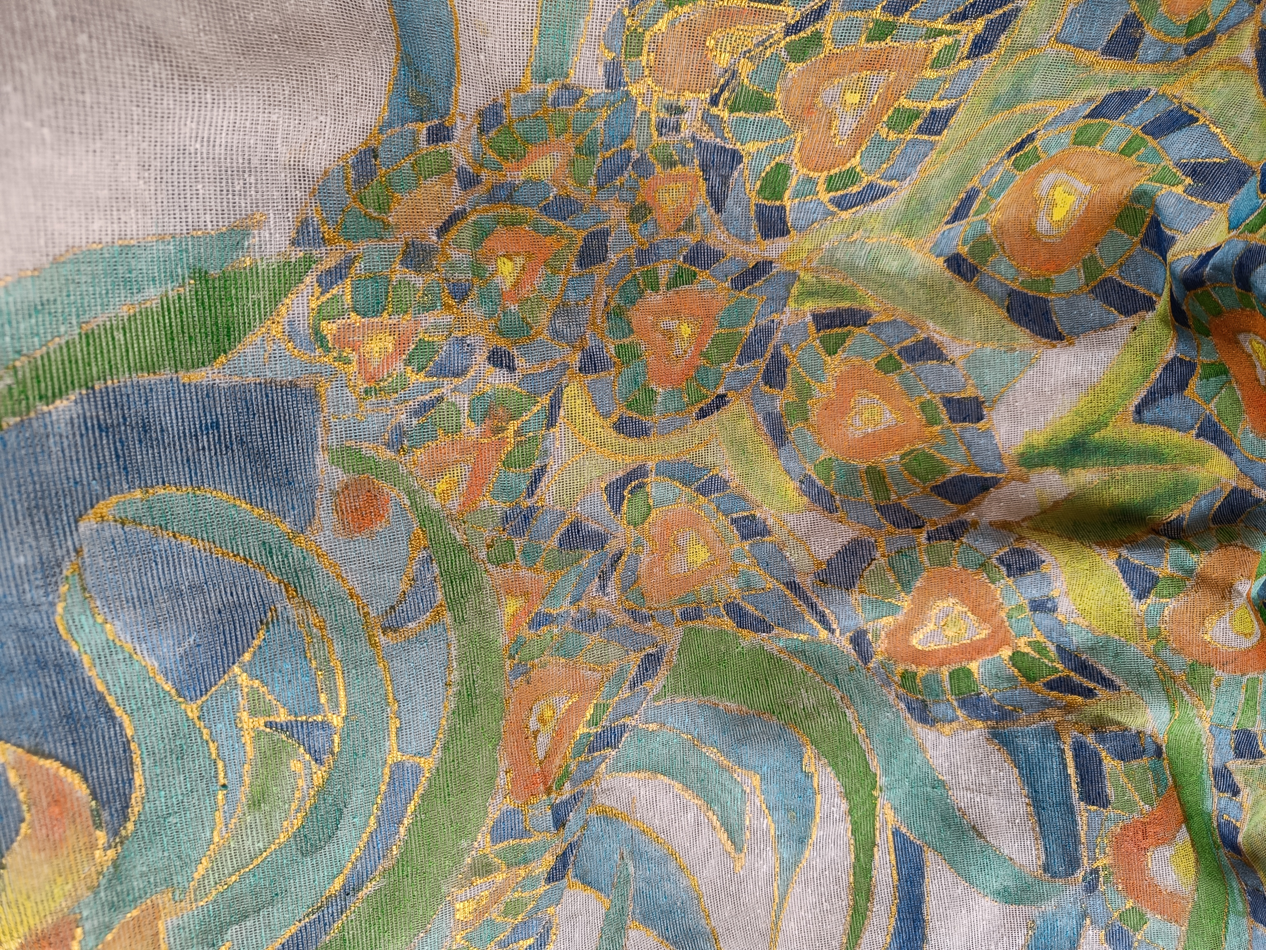 Painted Linen saree (SL680)