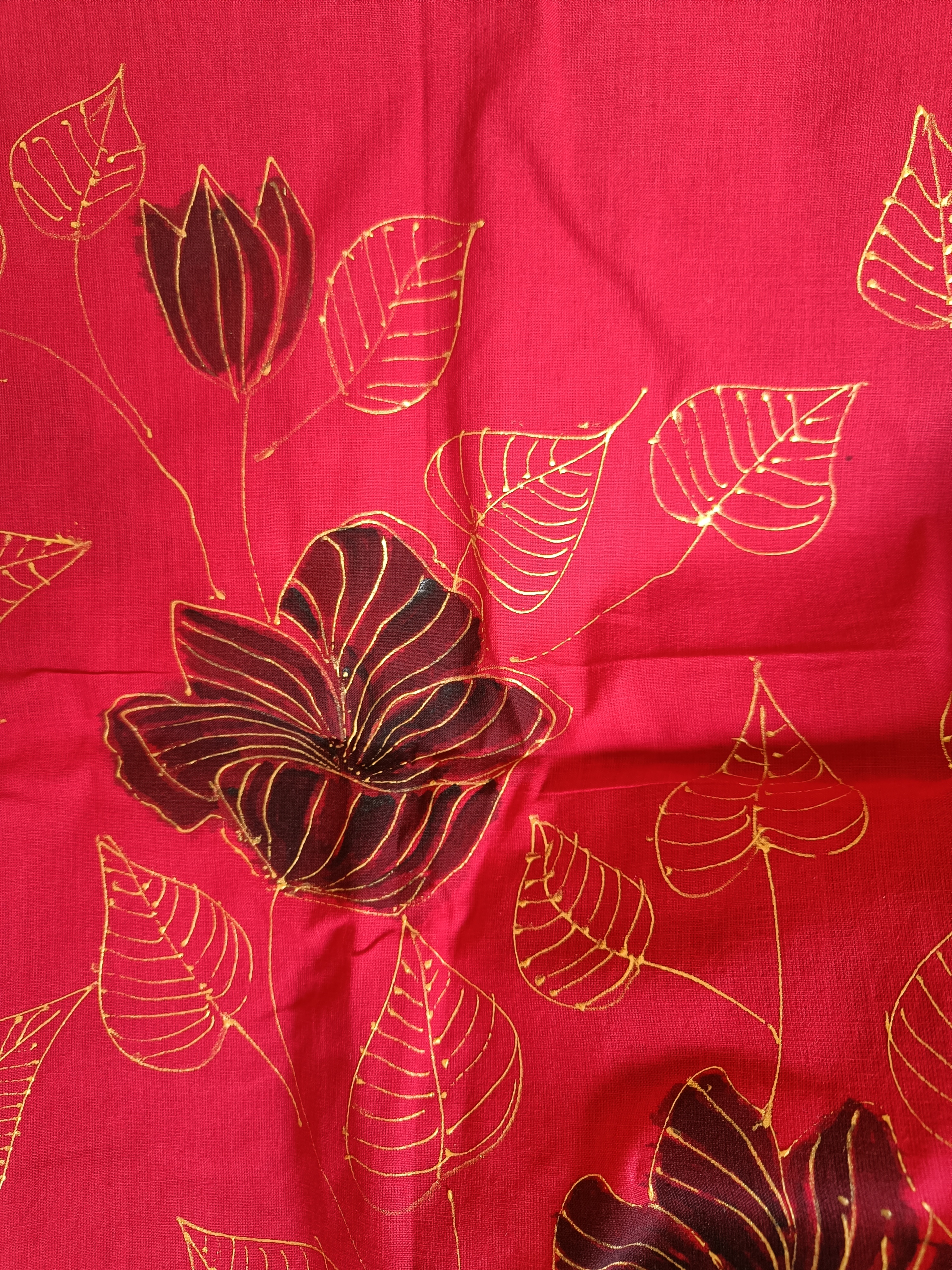 Floral Patterned Red Dupatta (DC747)
