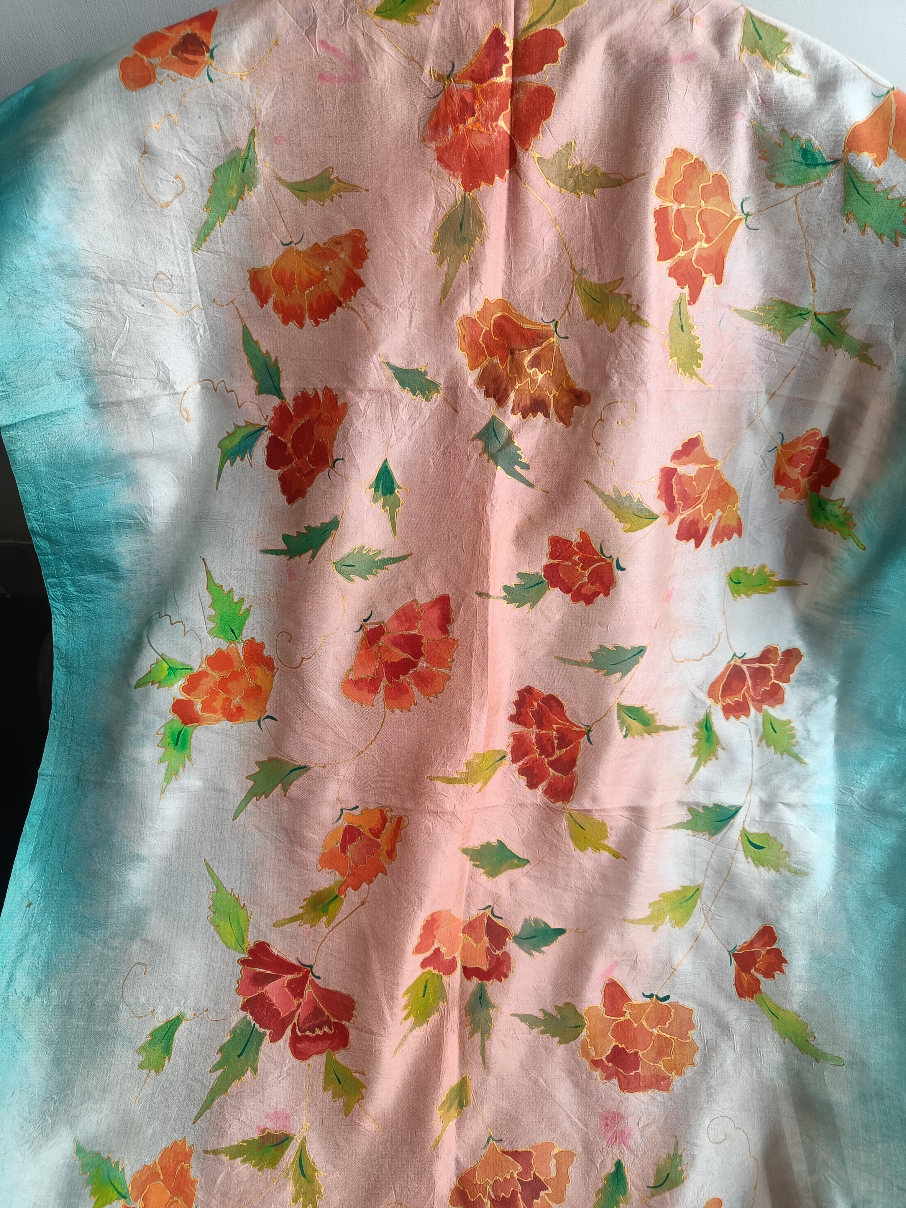 Silk floral hand painted Stole TS102