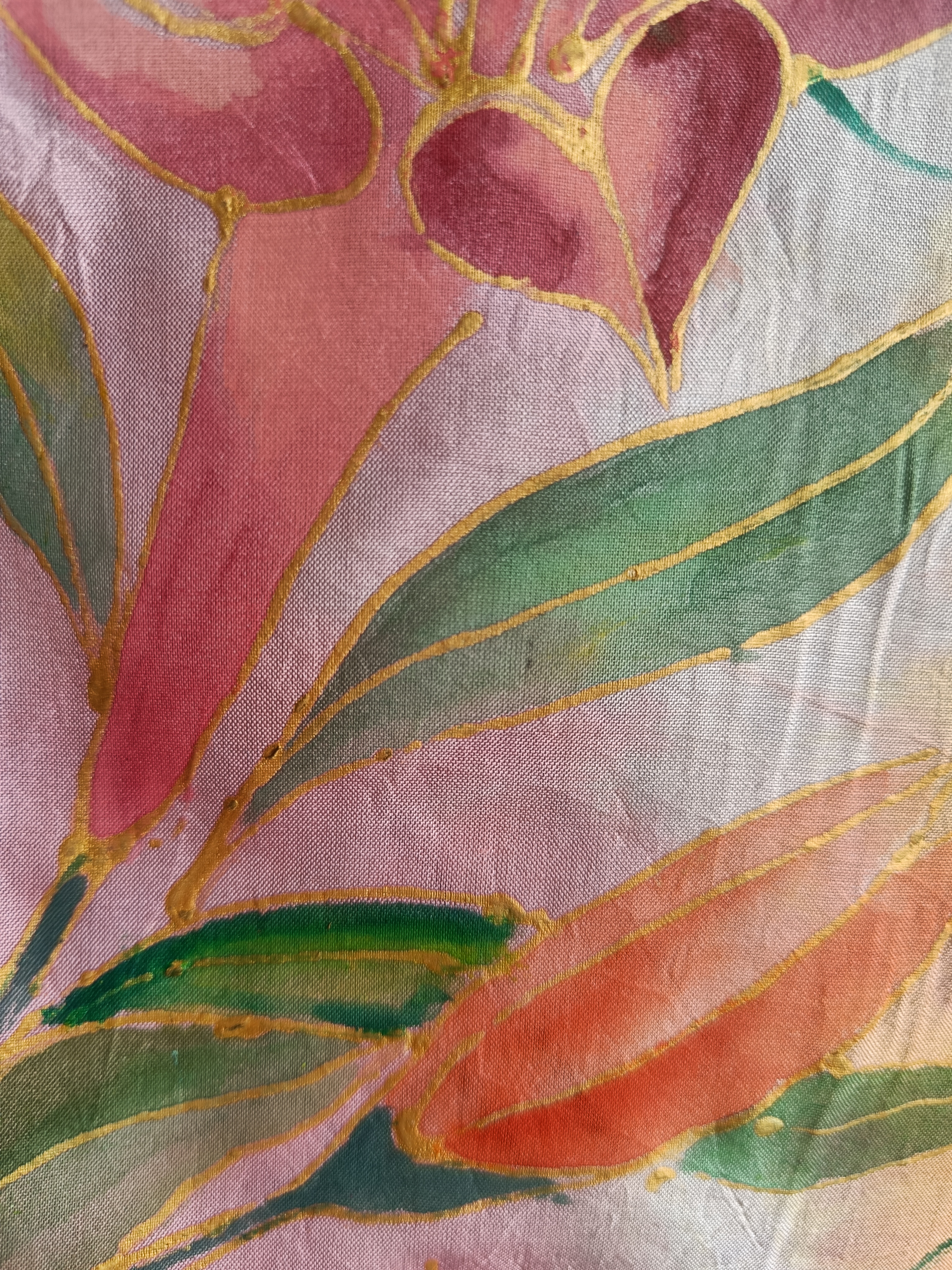 Silk hand hand painted stole TS99