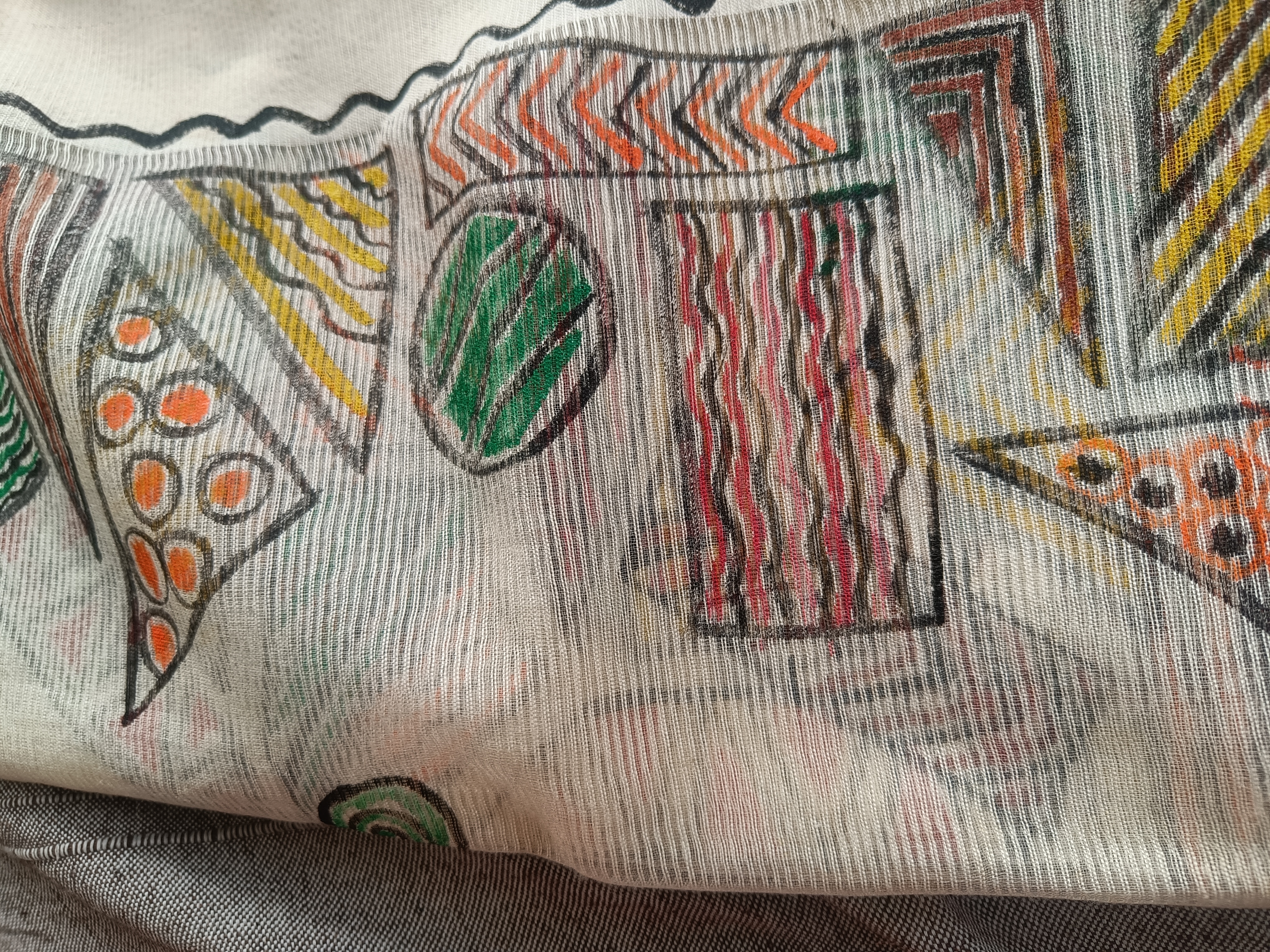  fancy material hand painted stole