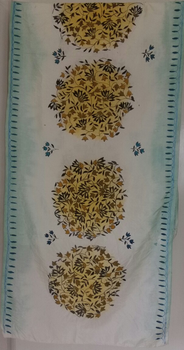 Silk floral hand painted Stole TS64