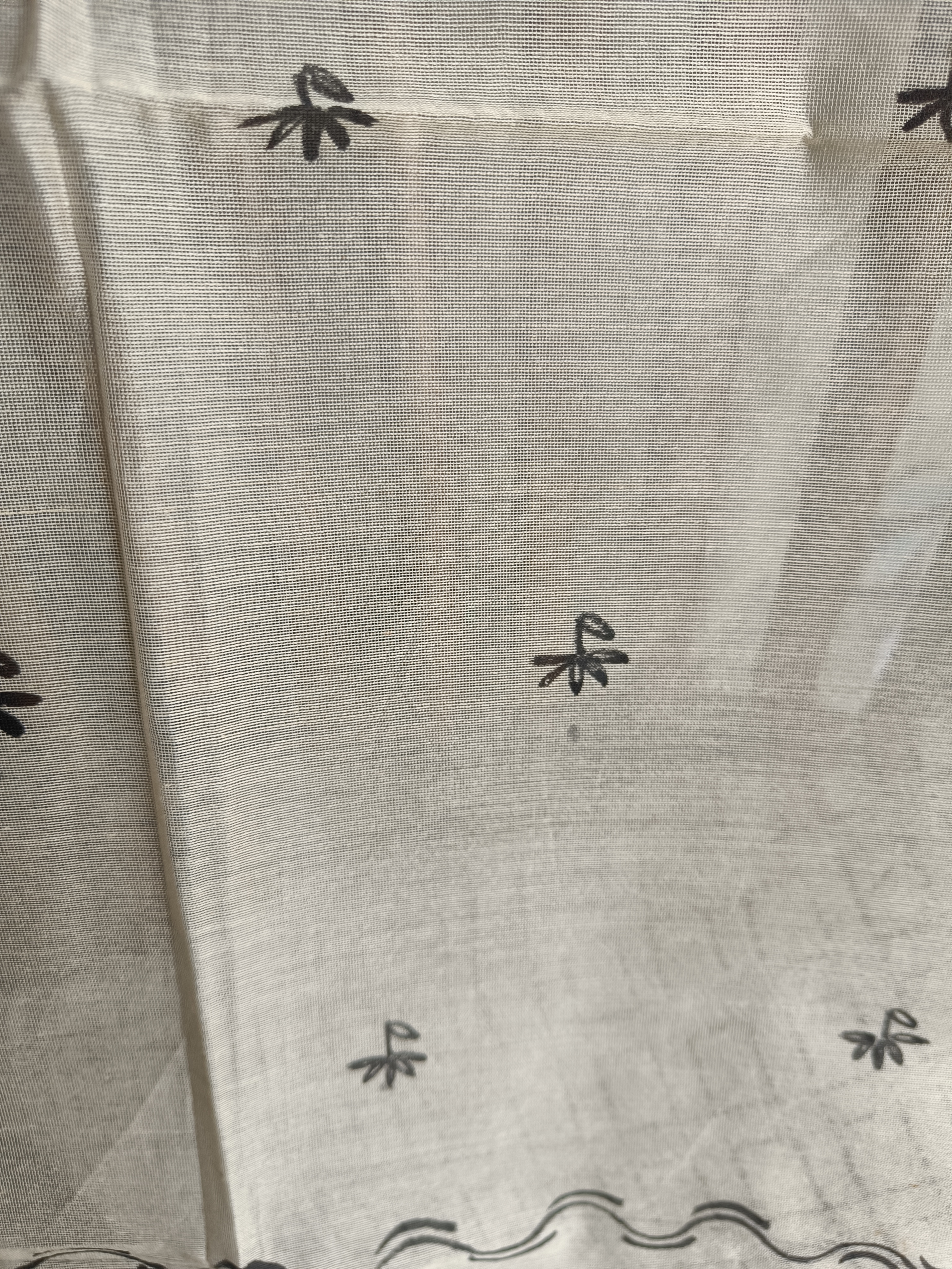 Chanderi Floral hand painted Stole 