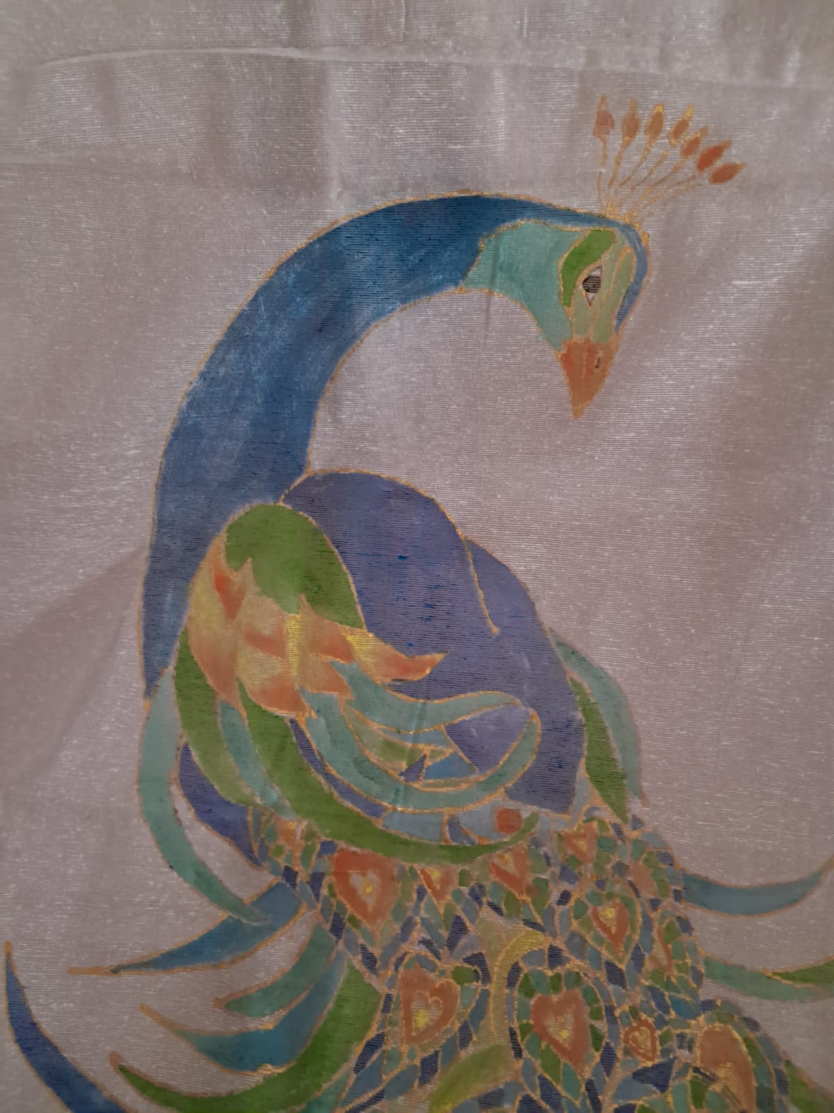 Painted Linen saree (SL680)