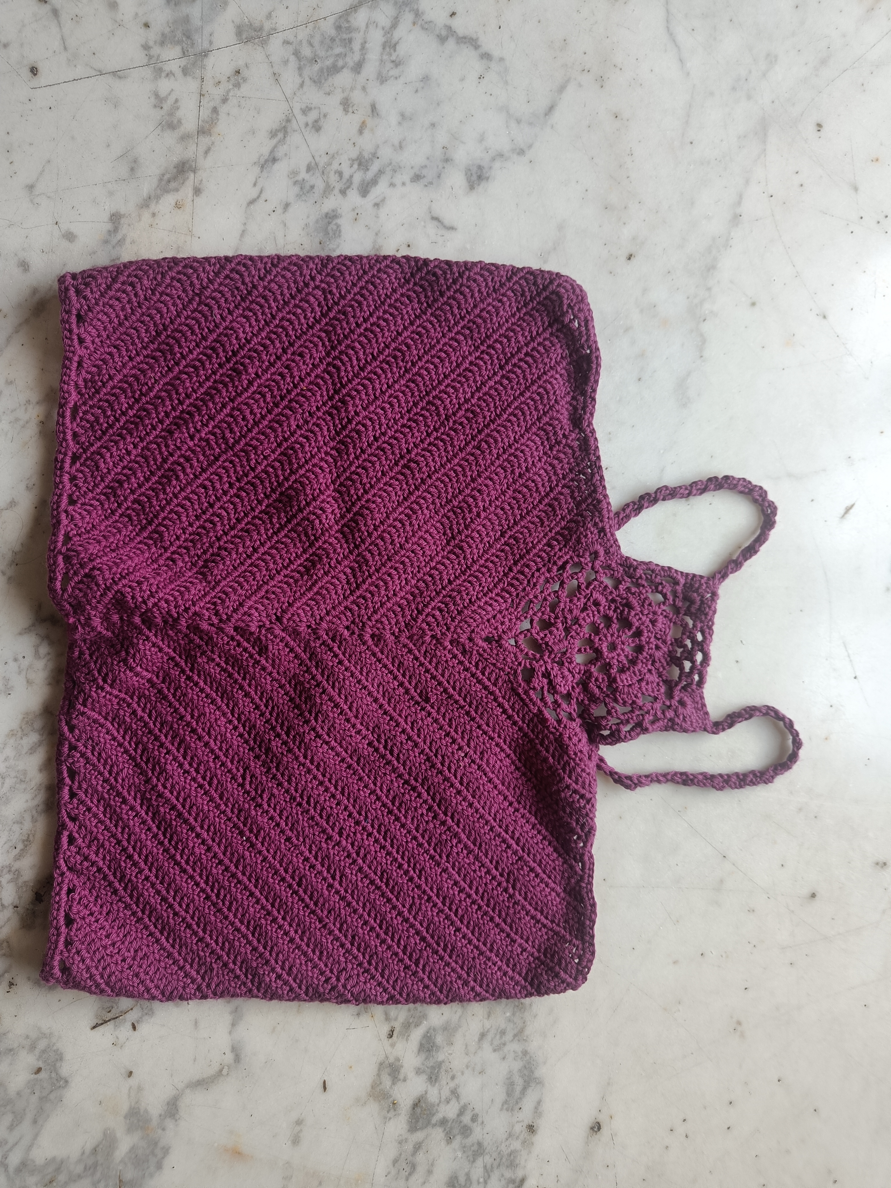 Handcrafted Purple halter Top T05