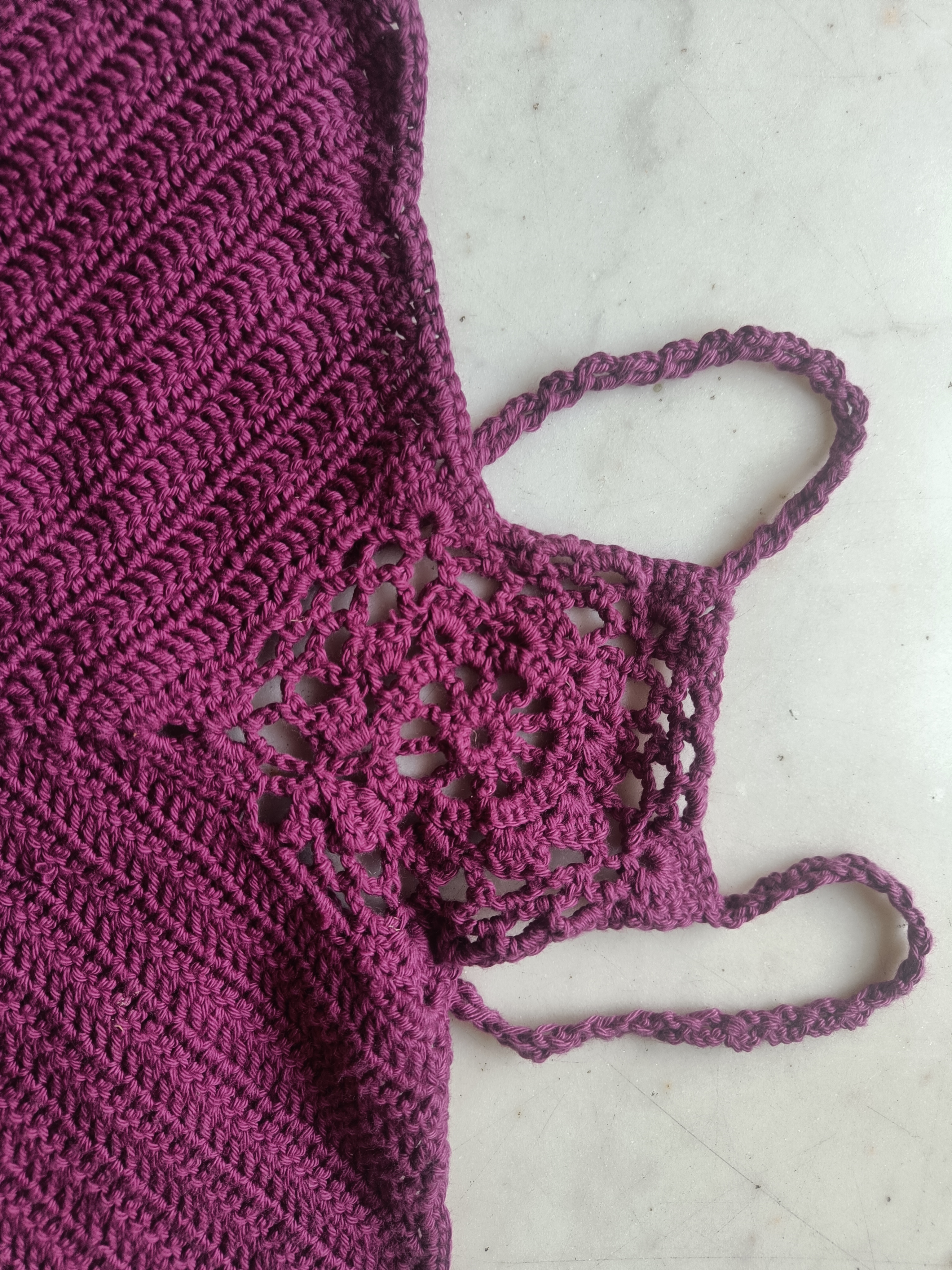 Handcrafted Purple halter Top T05