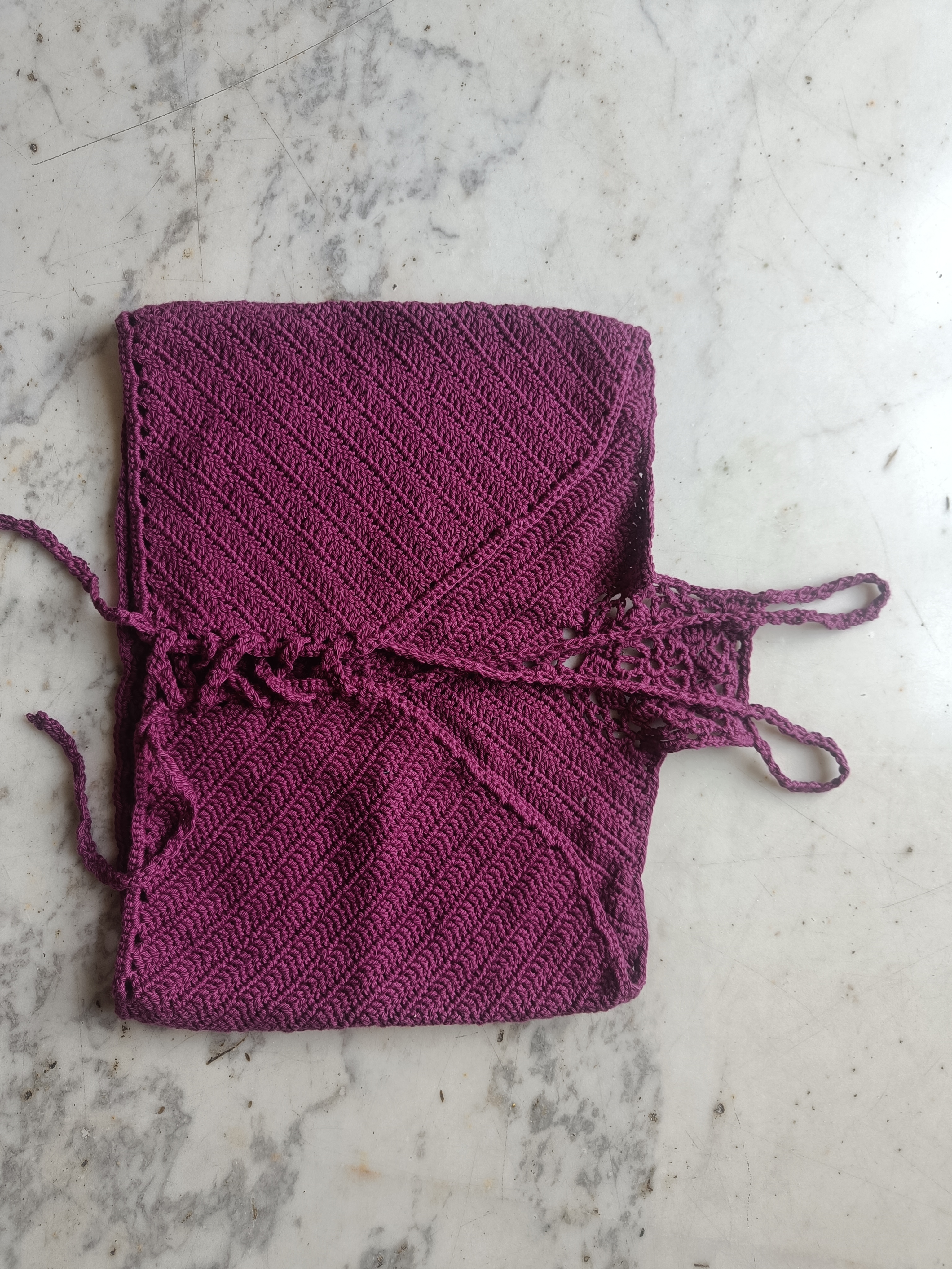 Handcrafted Purple halter Top T05