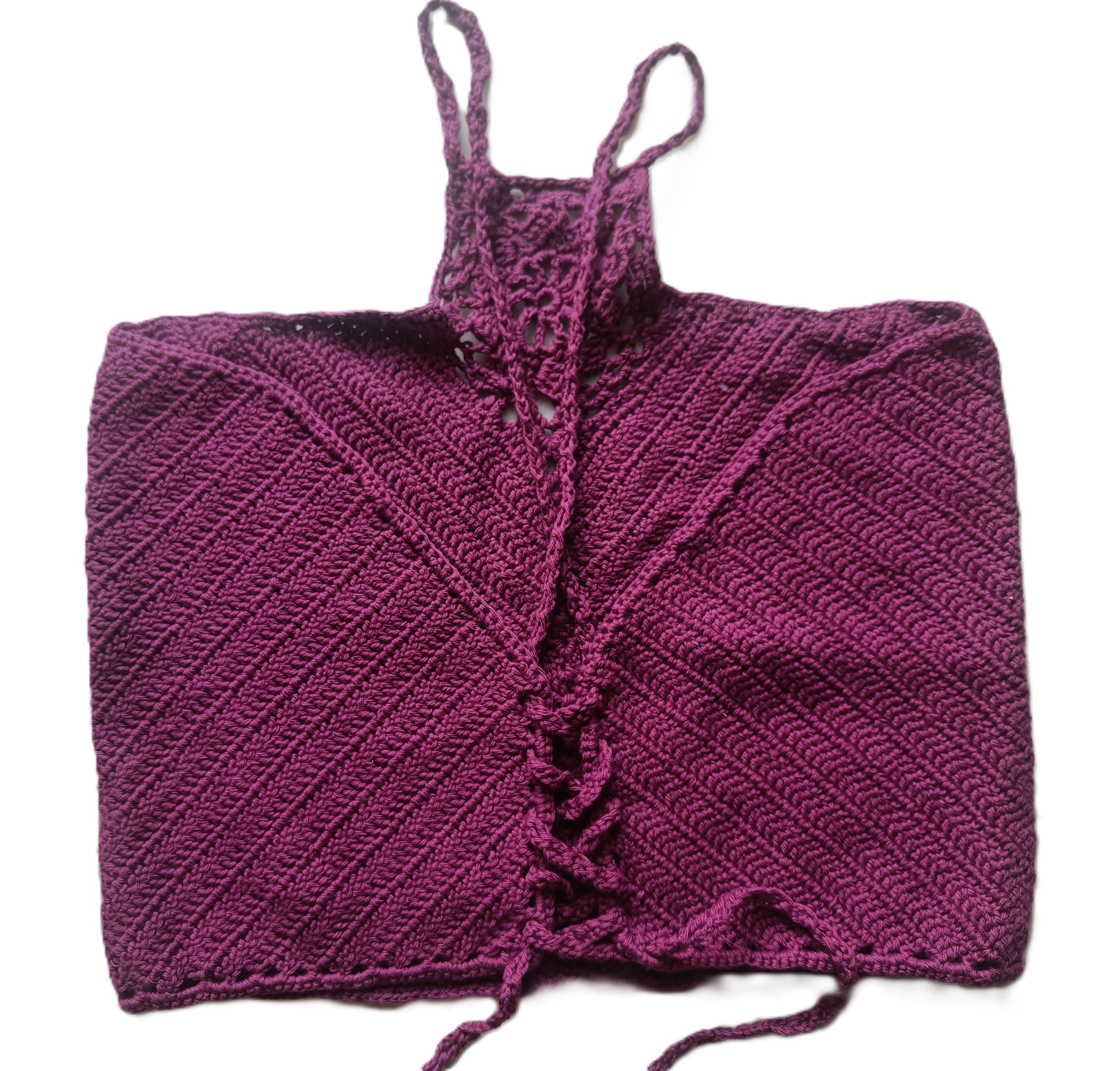 Handcrafted Purple halter Top T05
