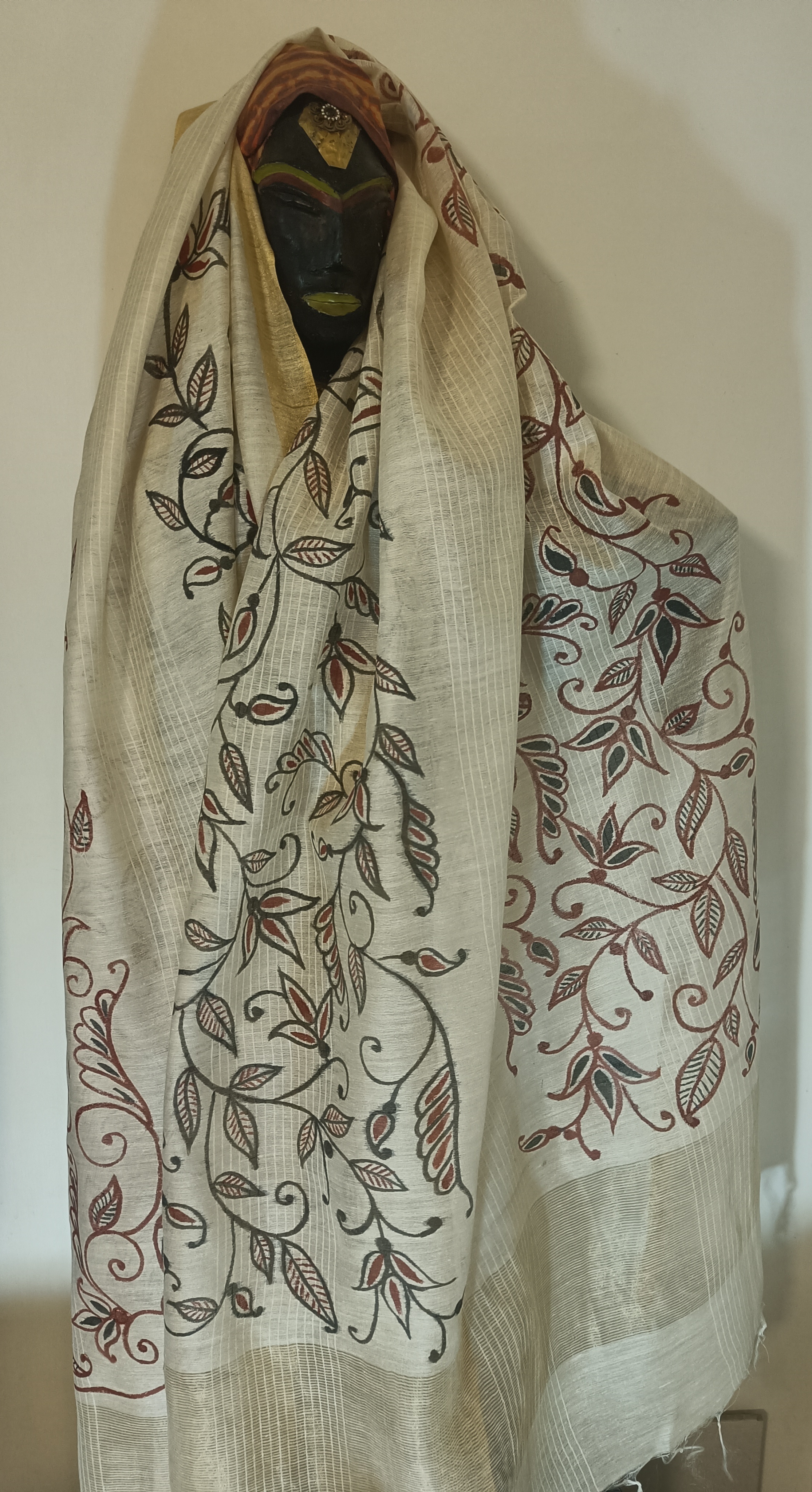Hand painted silk dupatta (DS743)