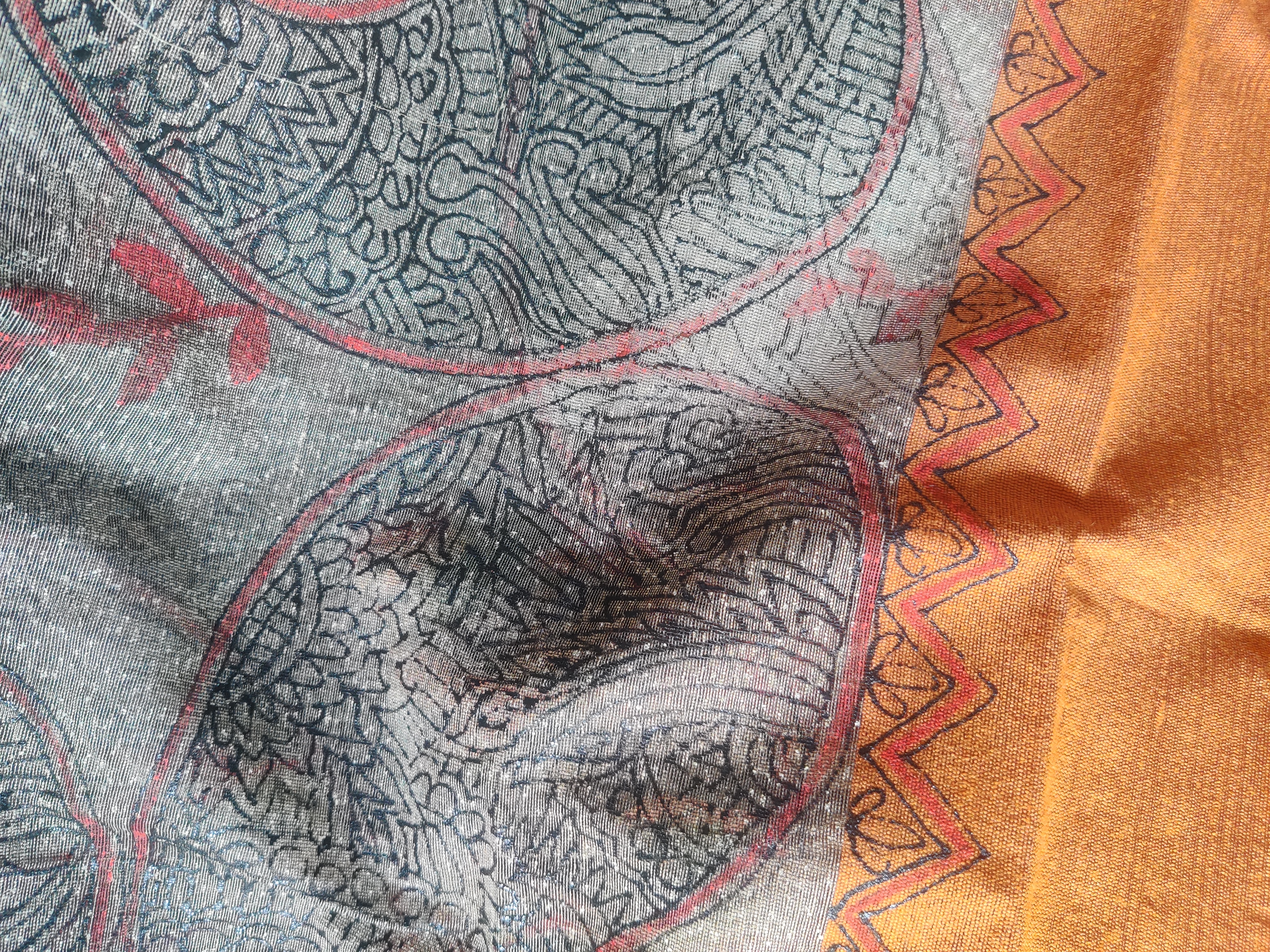 Elegant Paisley Painted Dupatta  (DF649)