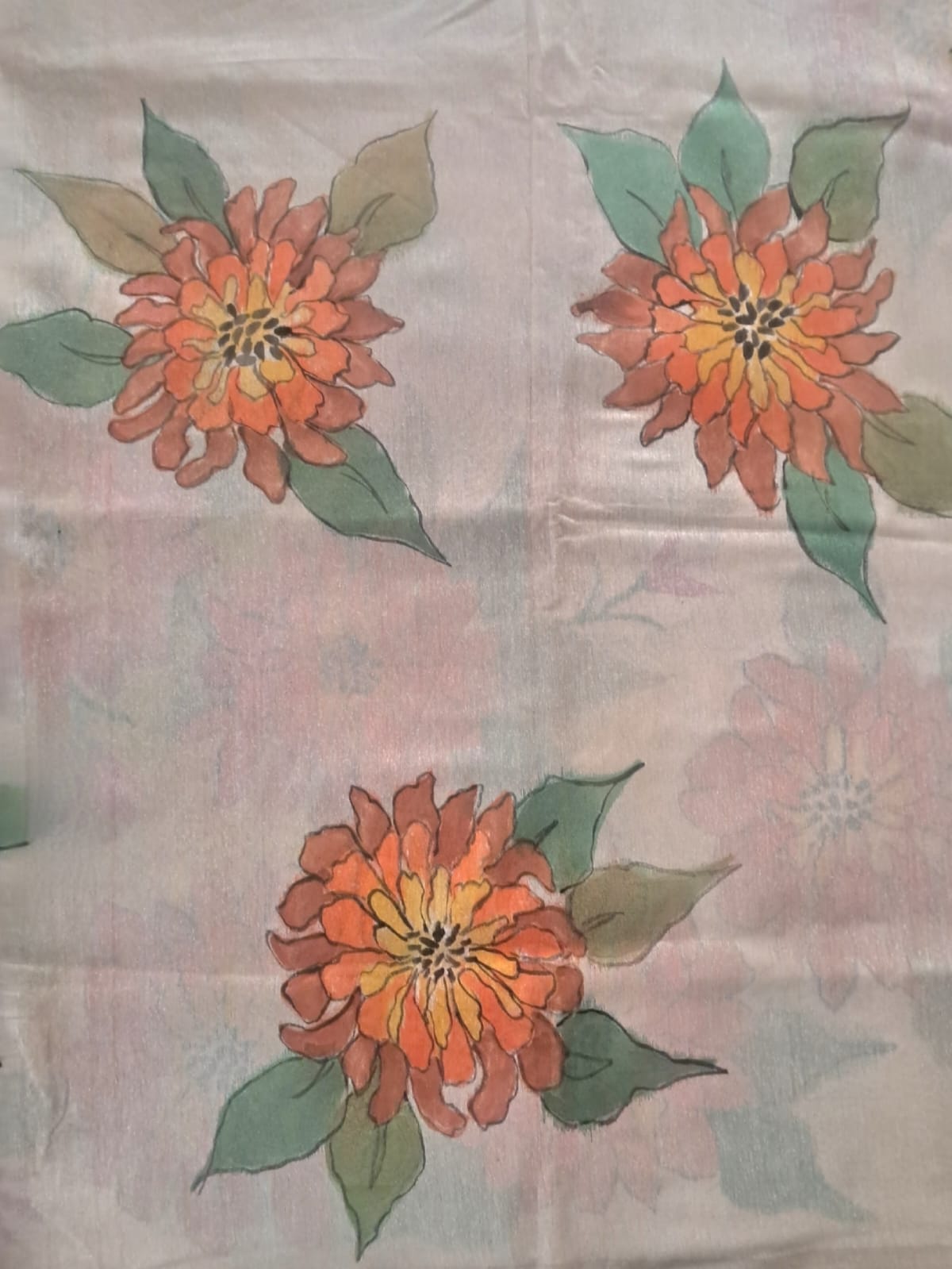 Hand-painted Floral Dupatta (DF589)