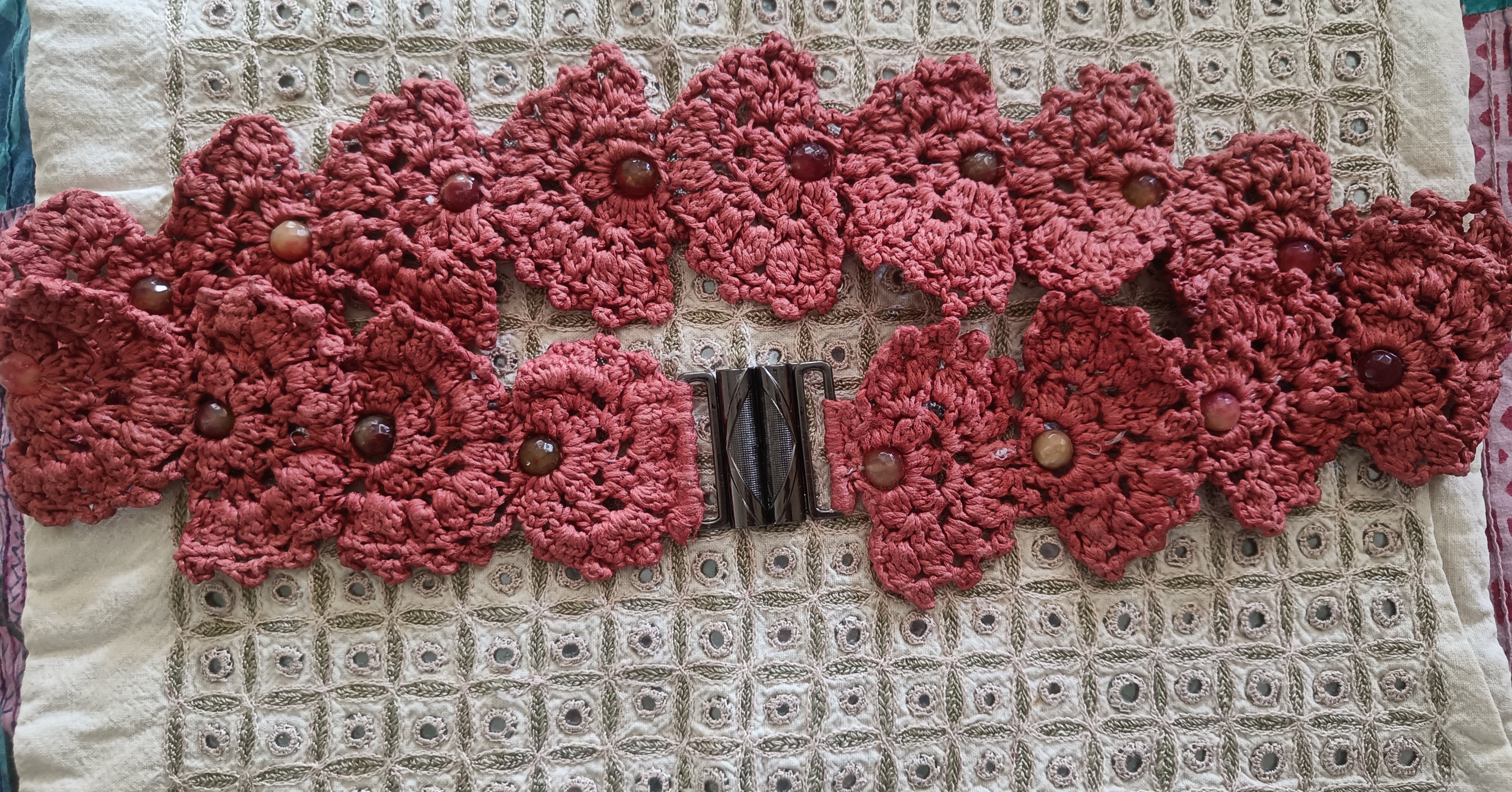 Handmade crochet Floral Belt A02