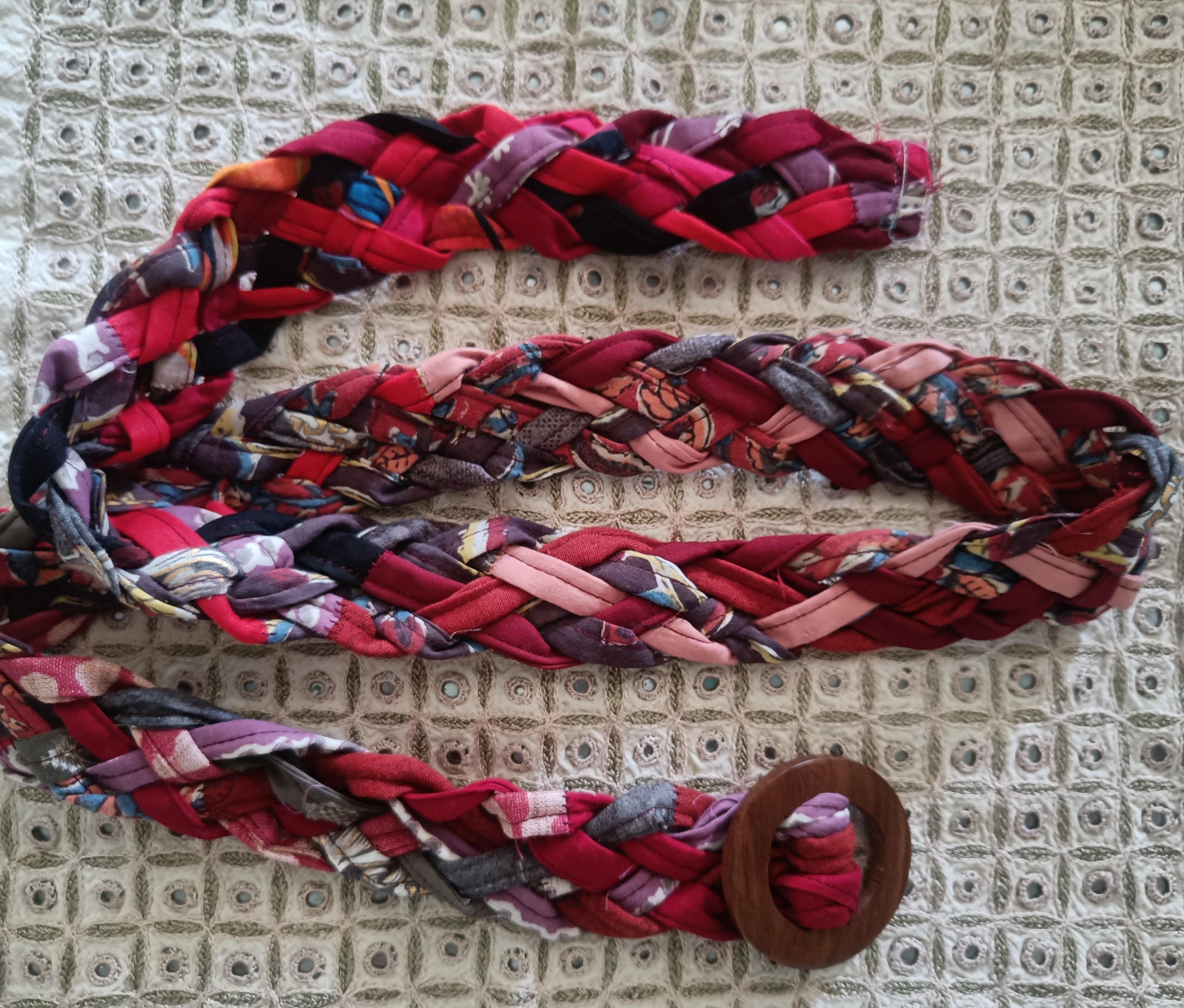 Handmade Braided Fabric Belt A06