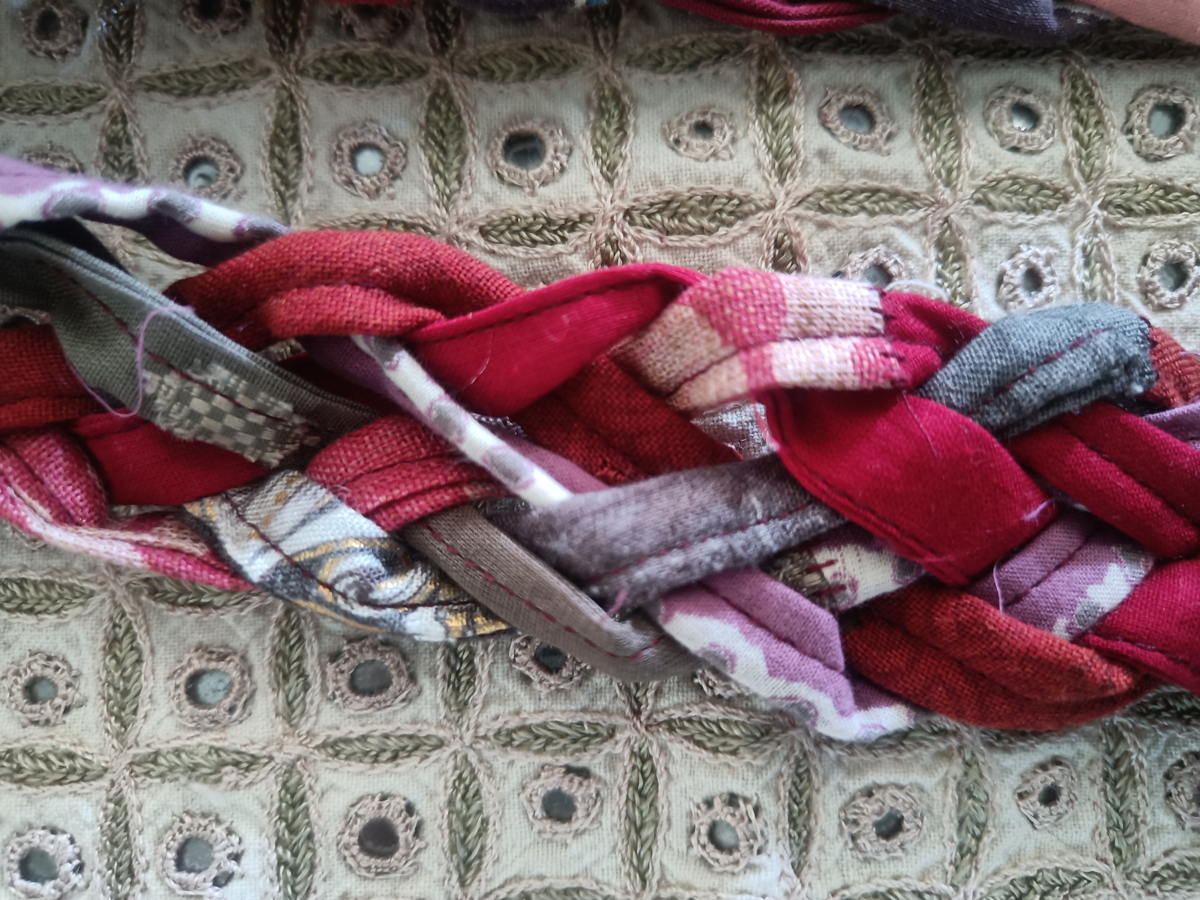 Handmade Braided Fabric Belt A06