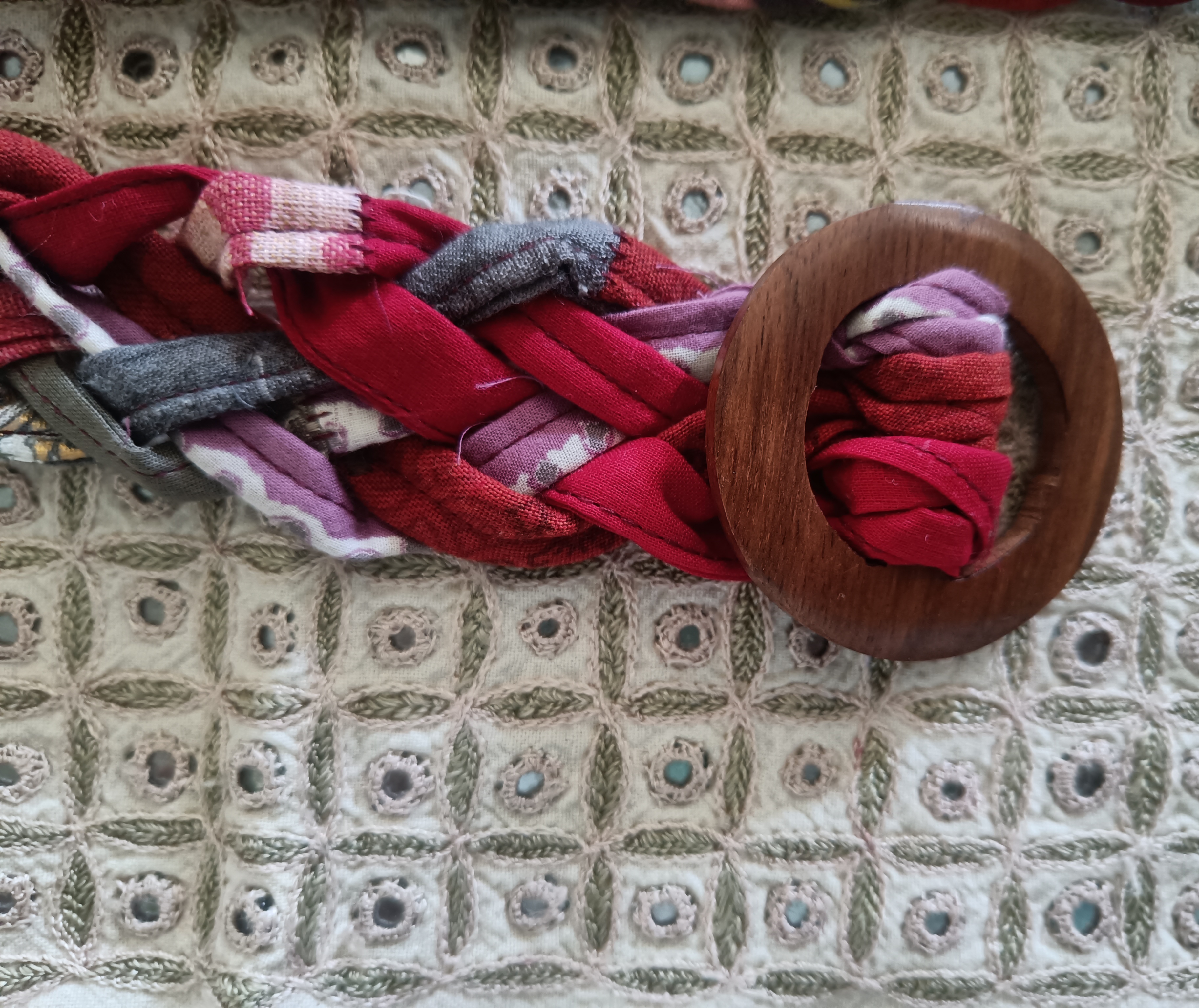 Handmade Braided Fabric Belt A06