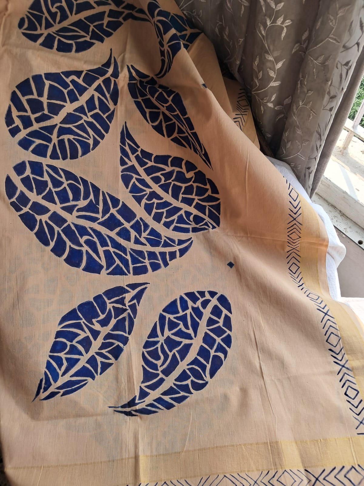 Cotton  hand-painted Dupatta (DC537)