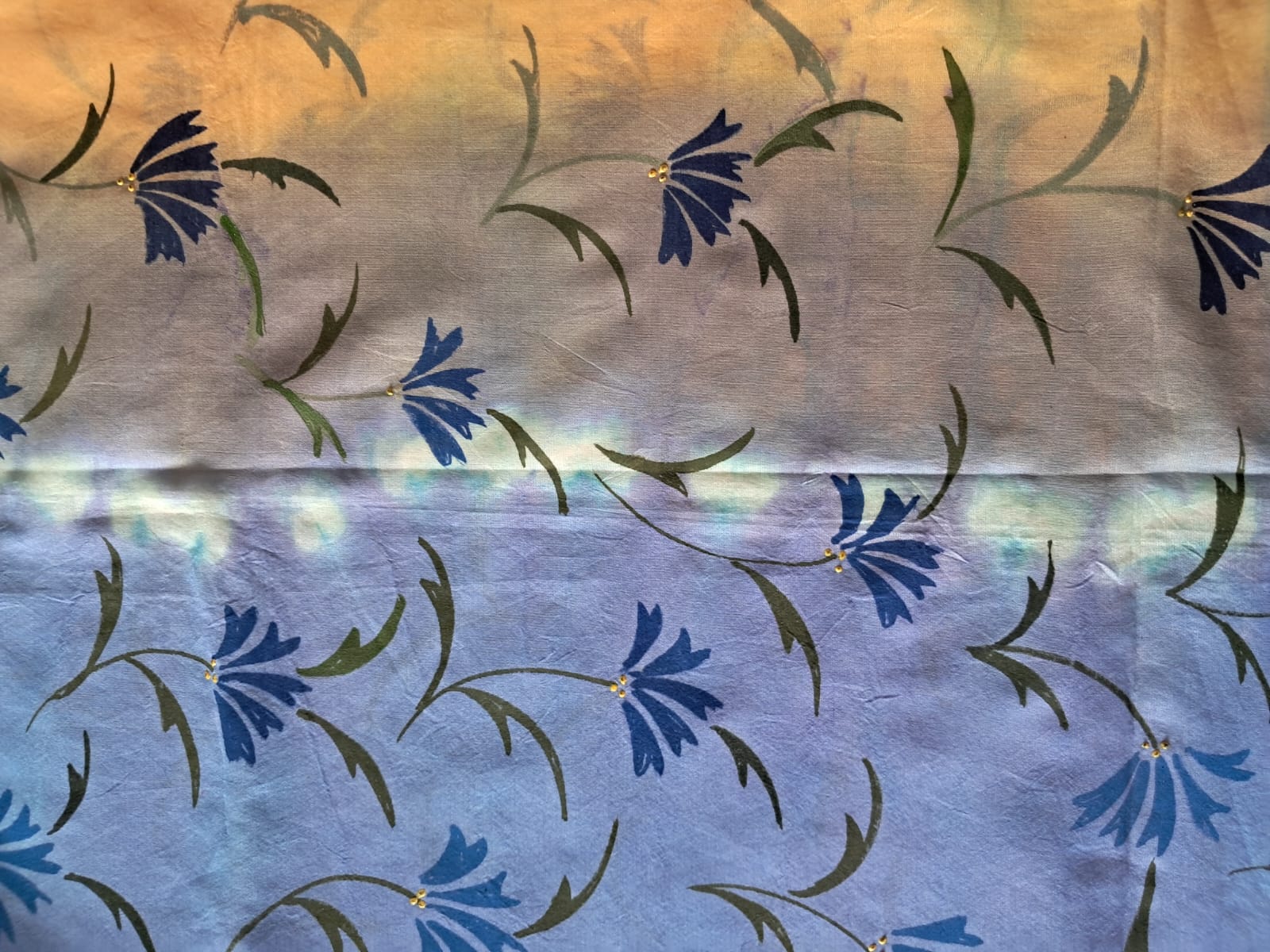 Gradient Floral Painted Dupatta (DCH554)