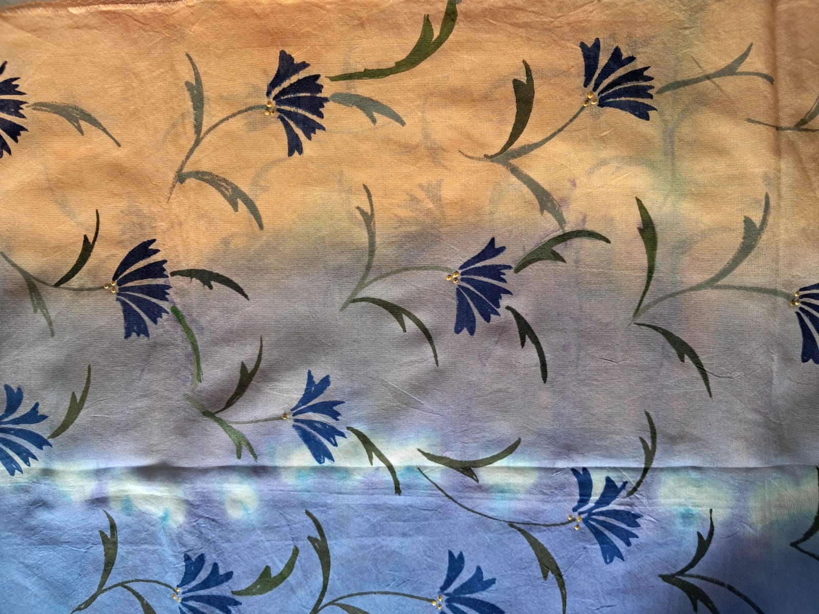 Gradient Floral Painted Dupatta (DCH554)