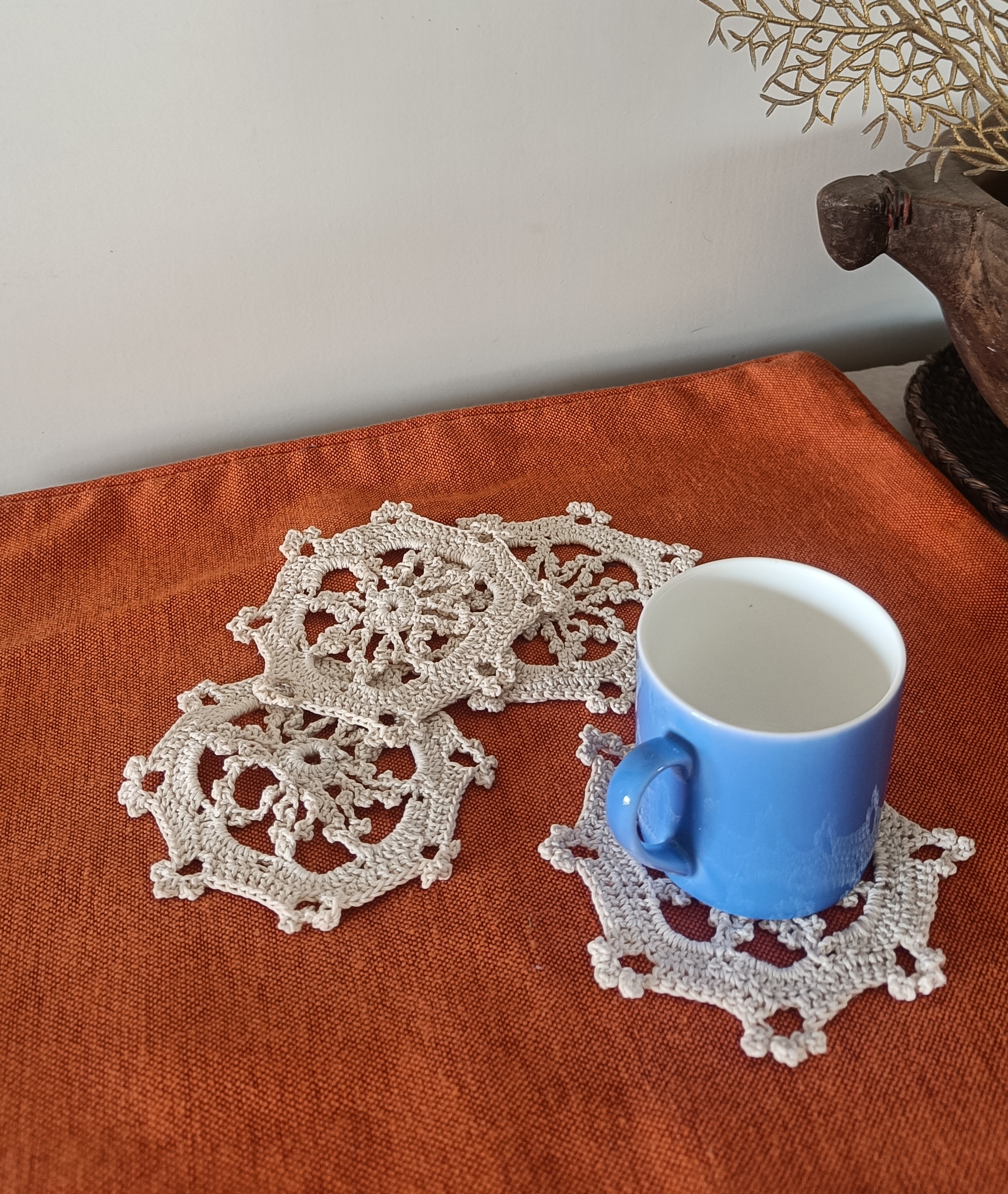 Handmade Set of 4 Crochet Coasters