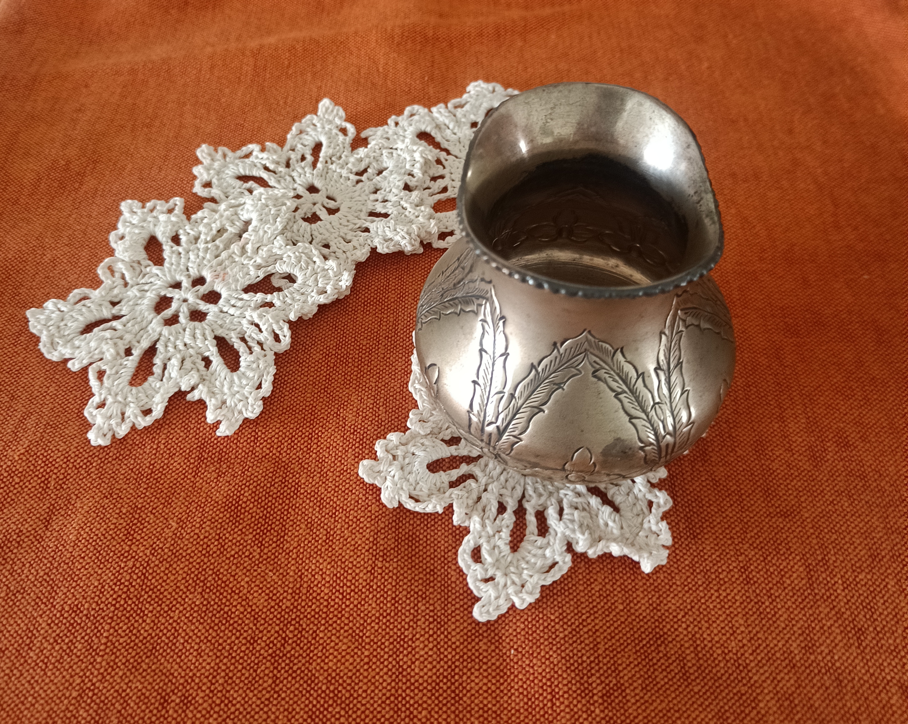 Handmade Set of 4 Crochet Snowflake Coasters