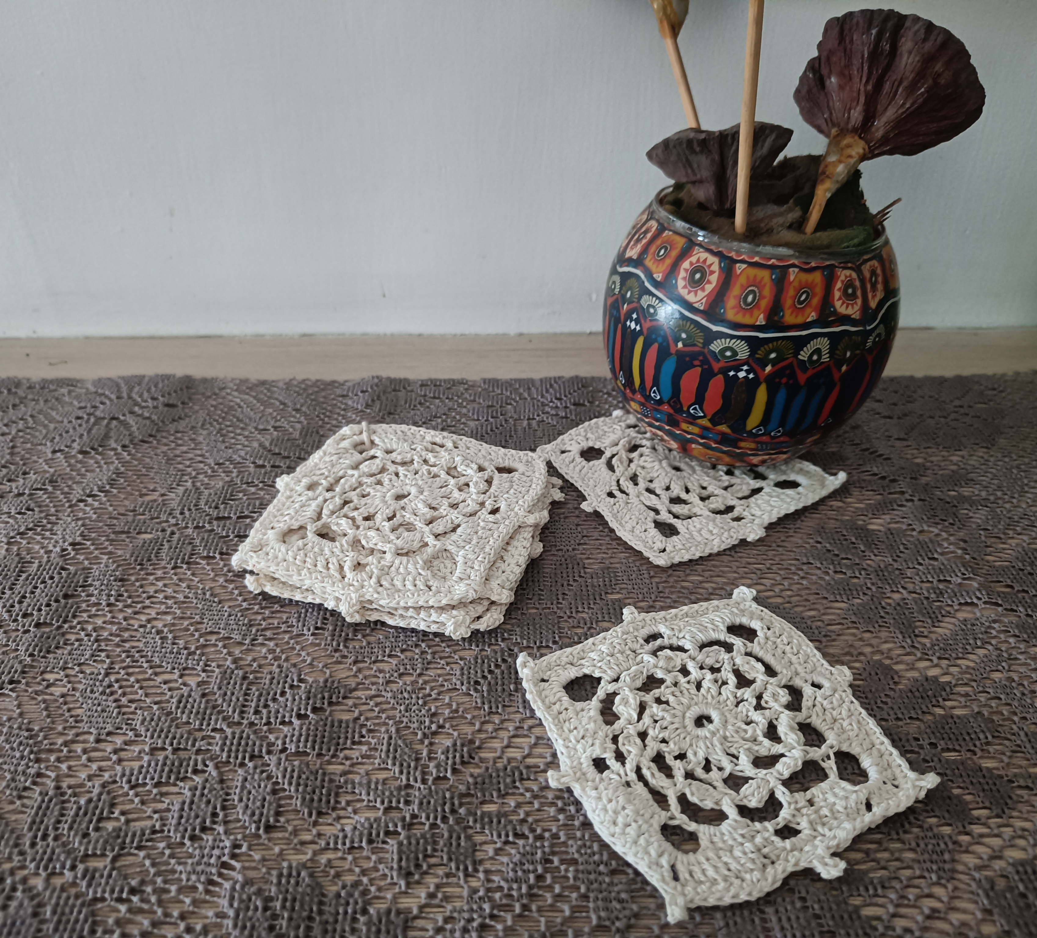 Handcrafted Set of 6 Crochet Coasters