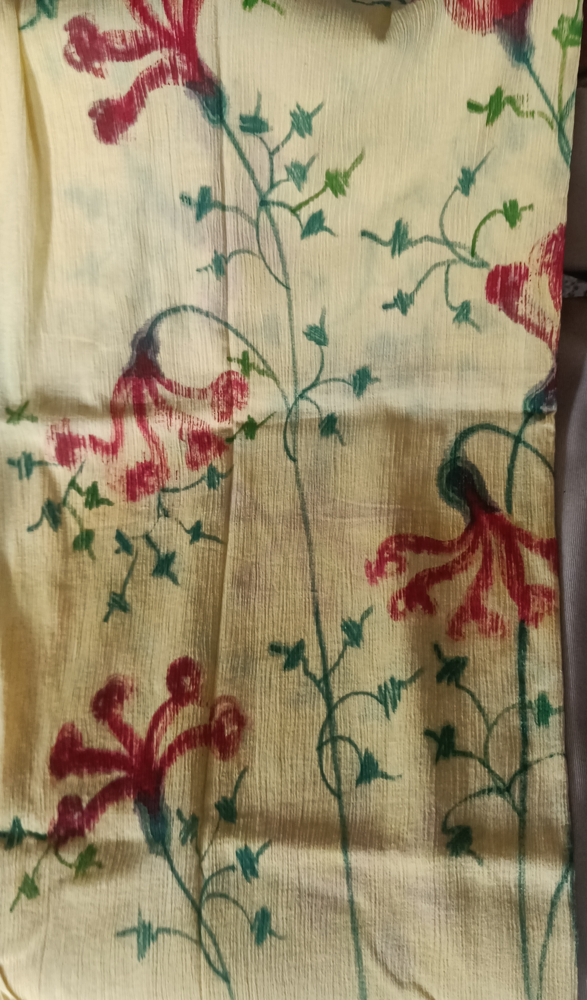 Hand-painted Floral Dupatta Seer sucker (DSS454)