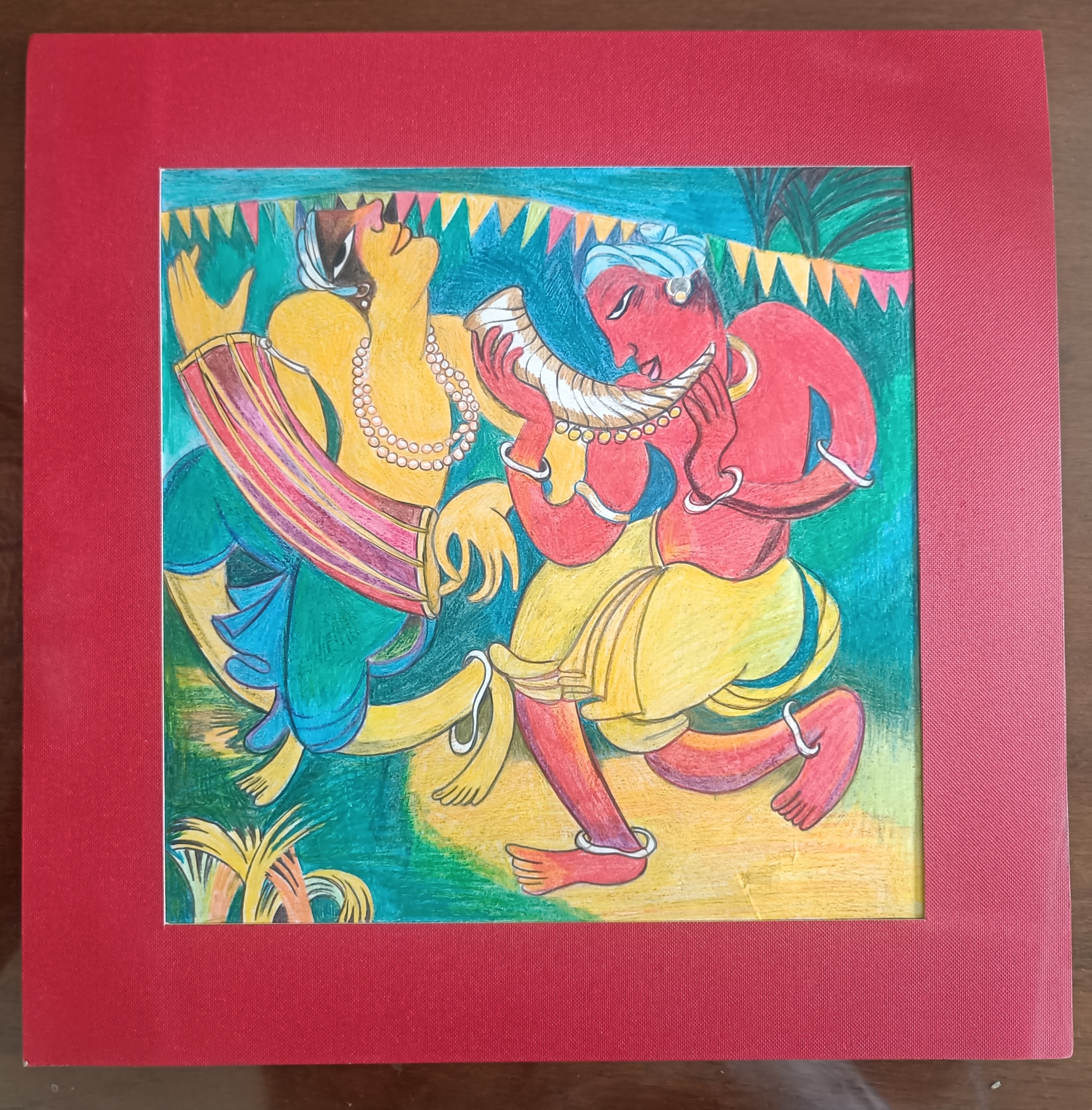 Colorful Indian Folk Art Painting (unframed) PC030