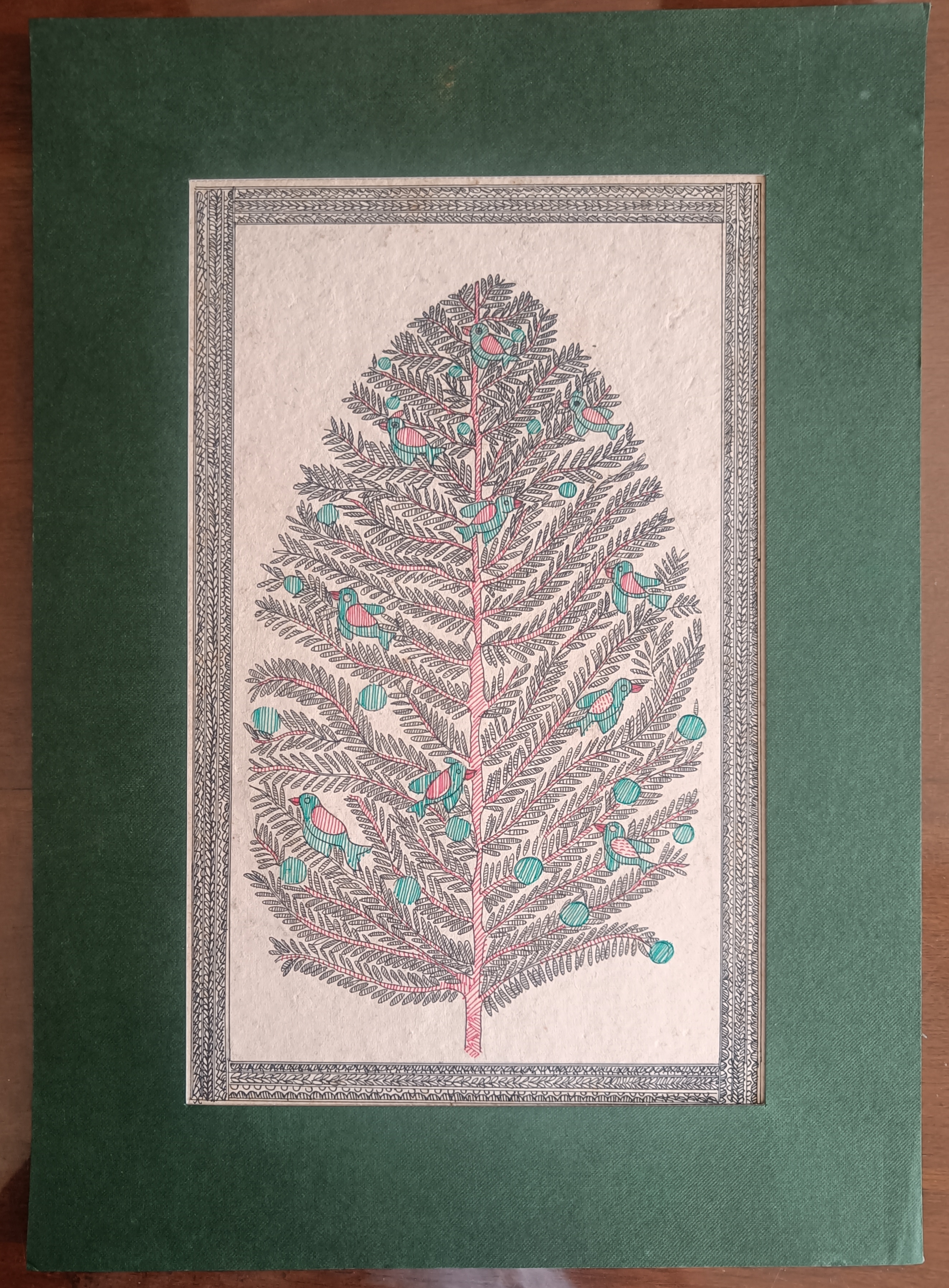 Handcrafted Madhubani Tree Artwork (unframed)PC030