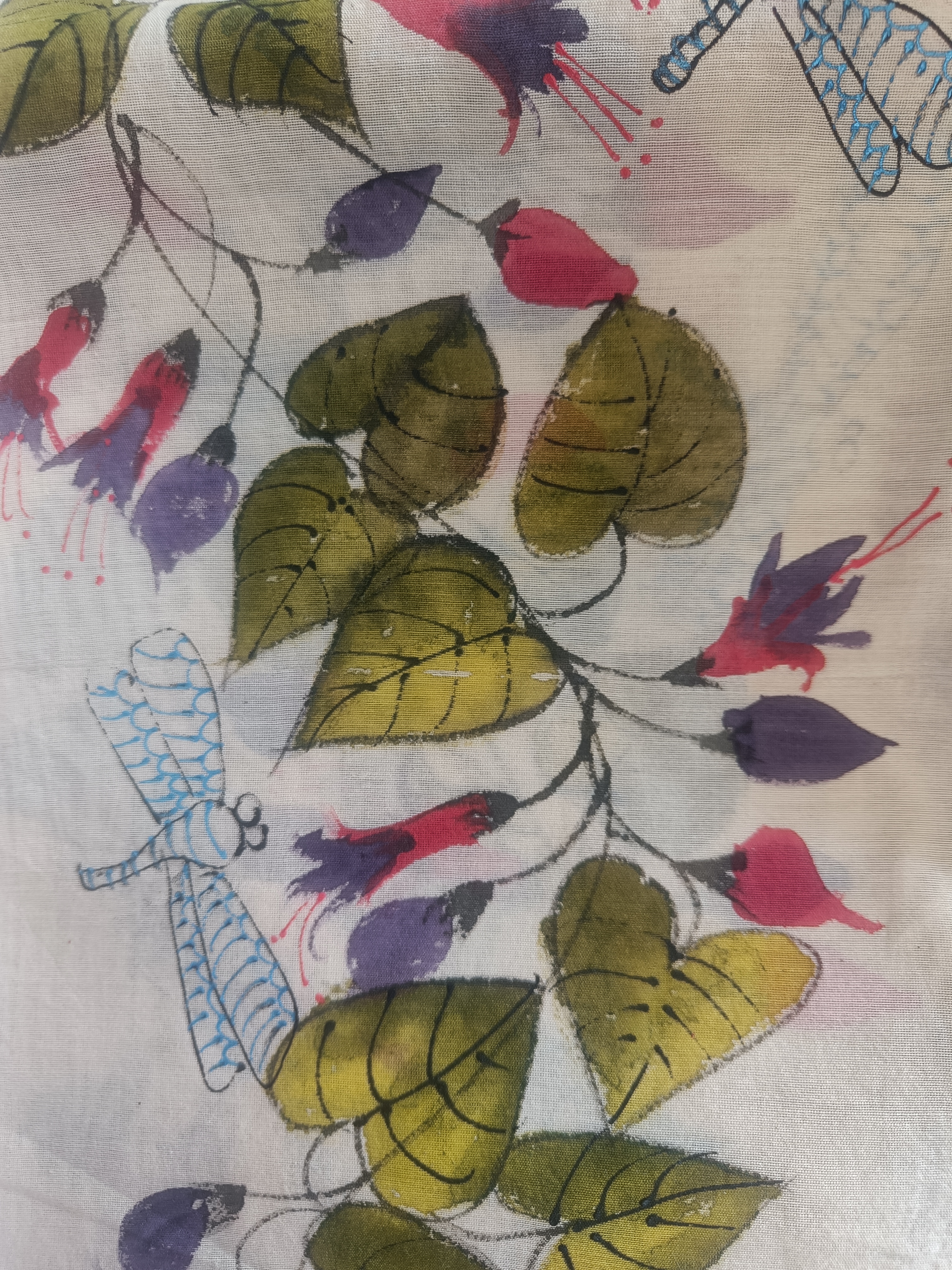 Handcrafted Painted Chanderi dupatta(DCH627)