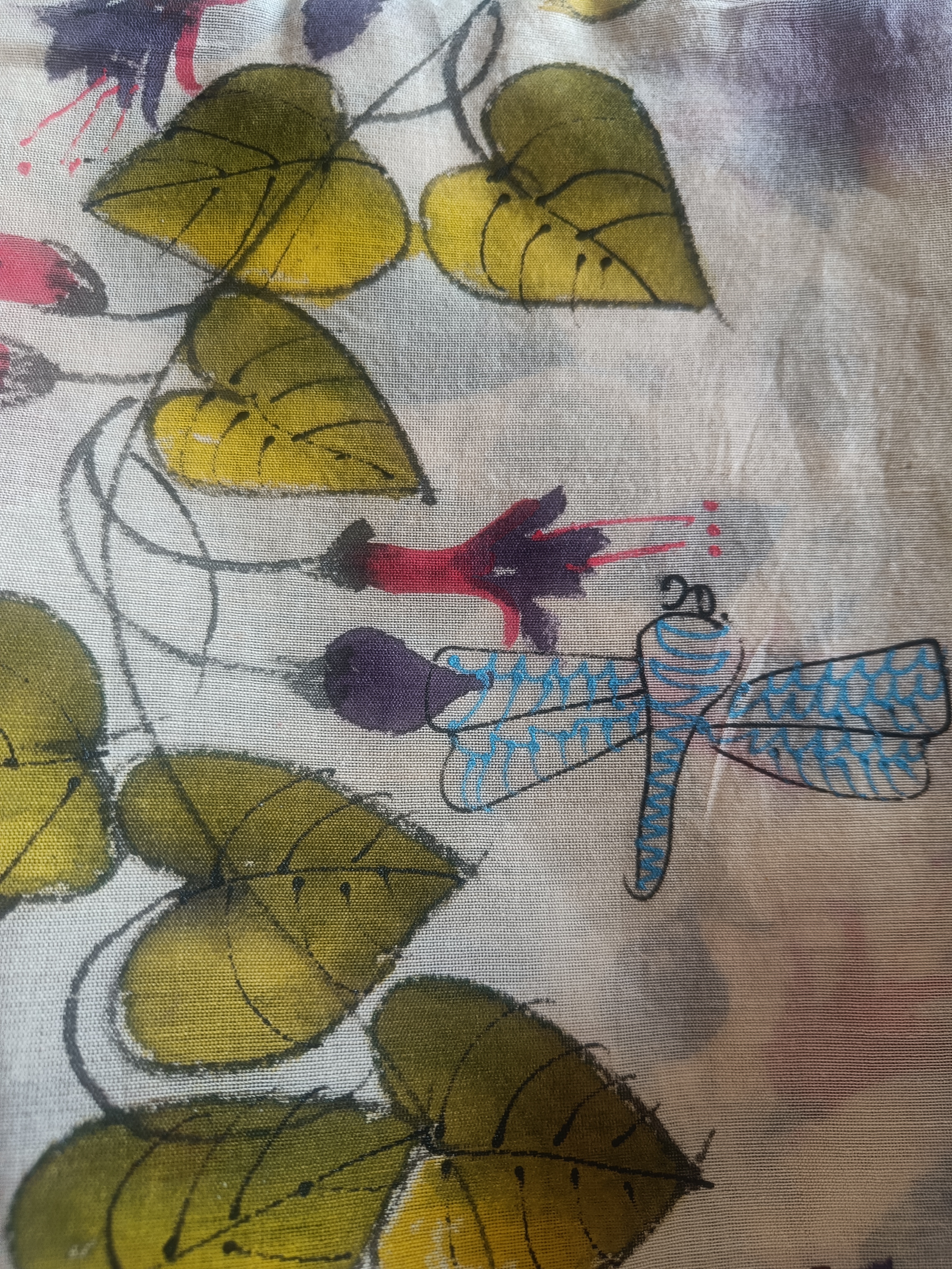 Handcrafted Painted Chanderi dupatta(DCH627)