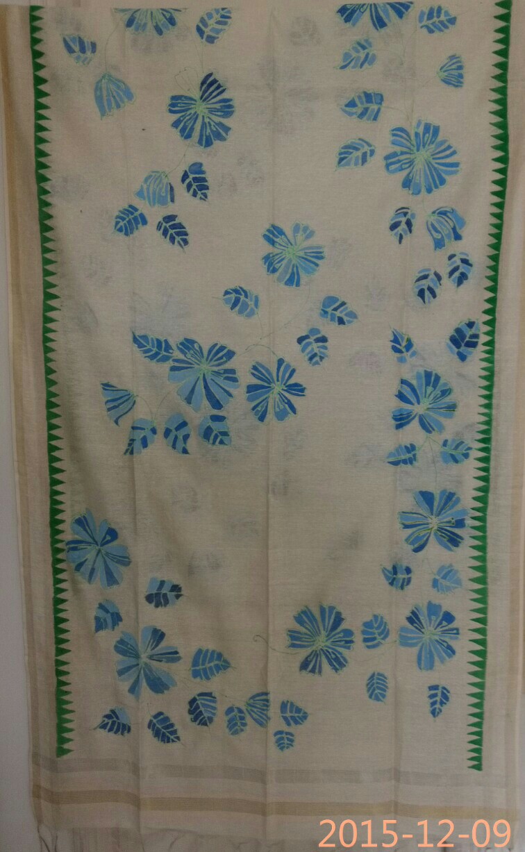 Hand-Painted Floral Dupatta (DF564)